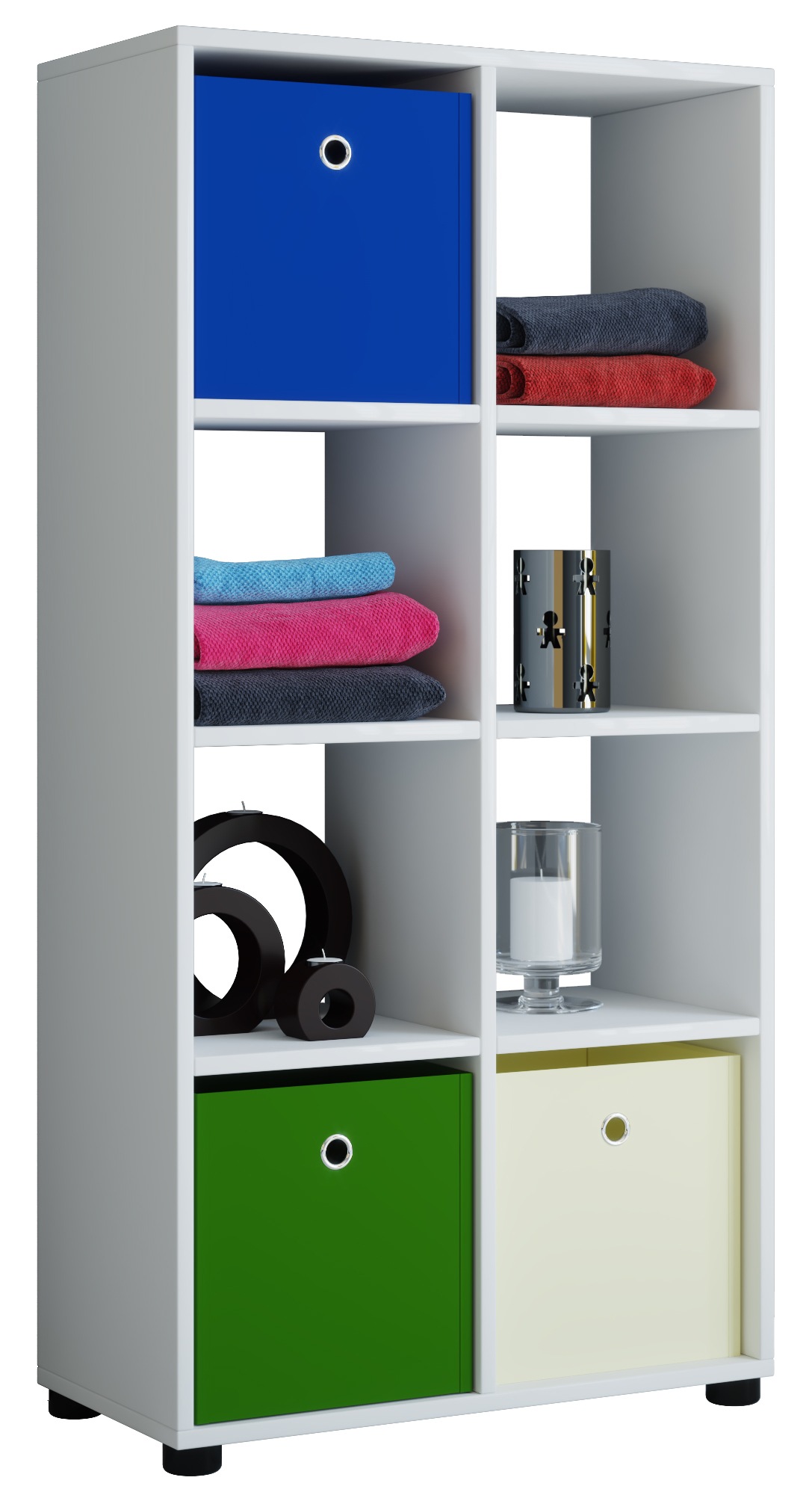 Standregal VCM, B:60cm T:30cmweiß, Wohnzimmer, Regale, "Holz Raumteiler Stand Regal Bücher Benas 2x4"