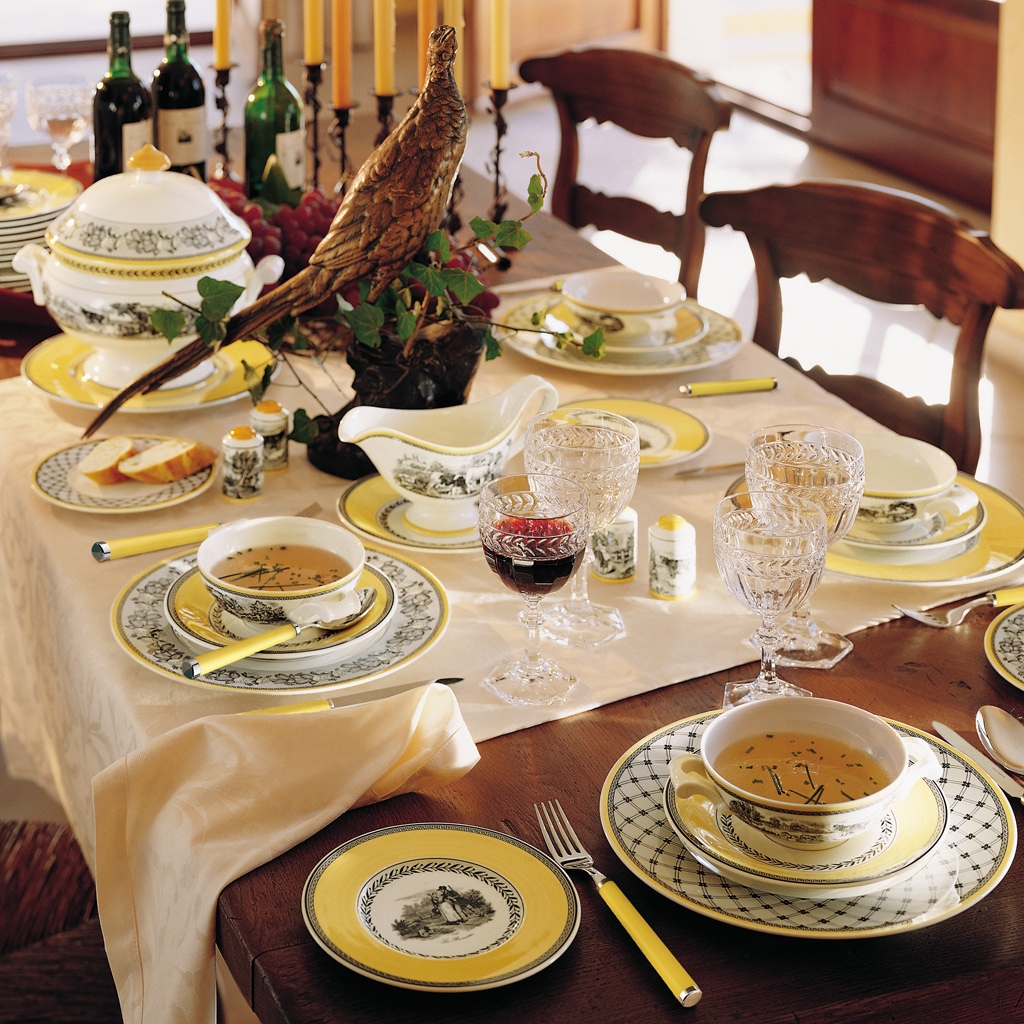 Villeroy & Boch Brotteller »Brotteller Audun Ferme ø 16 cm 6er Set weiß-grau-gelb«