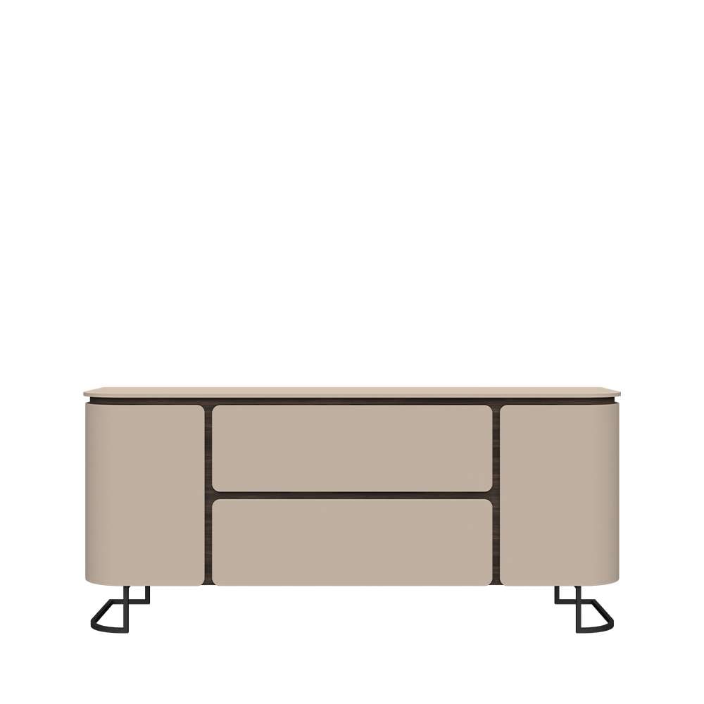 Home affaire Sideboard "AURA, Kommode, Kombikommode, Stauraumschrank, mit LED-Beleuchtung" UV lackiert, Soft Close Funktion, Metallrahmen als Basis des Elements