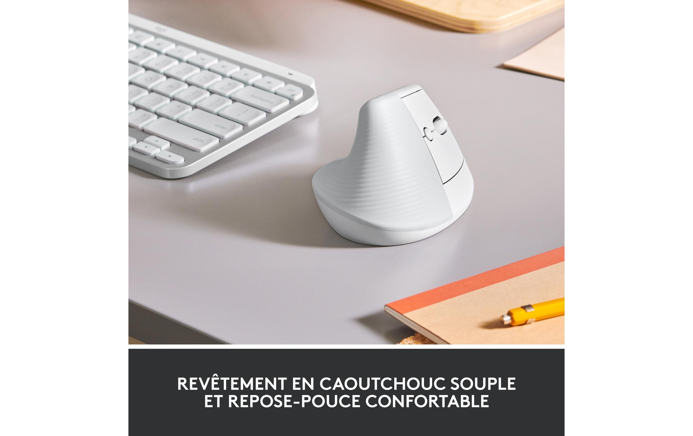 Logitech ergonomische Maus »Maus Lift Off-white« kabellos