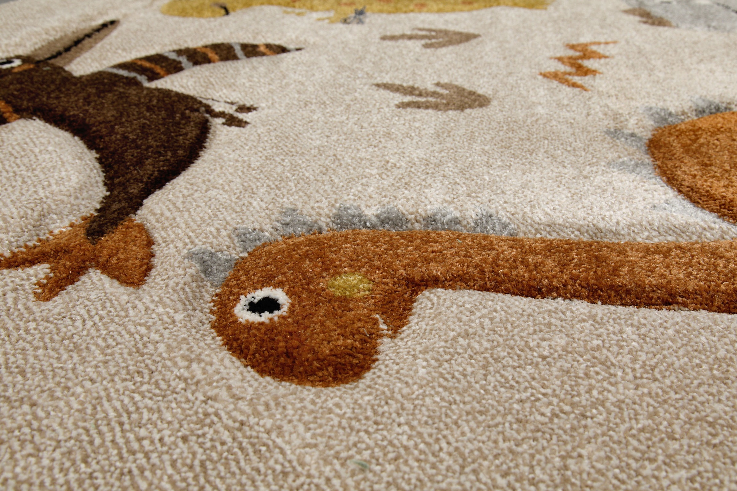 SMART KIDS Kinderteppich »T-Rex & Friends«, rund, 10 mm Höhe, Moderner Spielteppich, strapazierfähig, pflegeleicht, Konturenschnitt