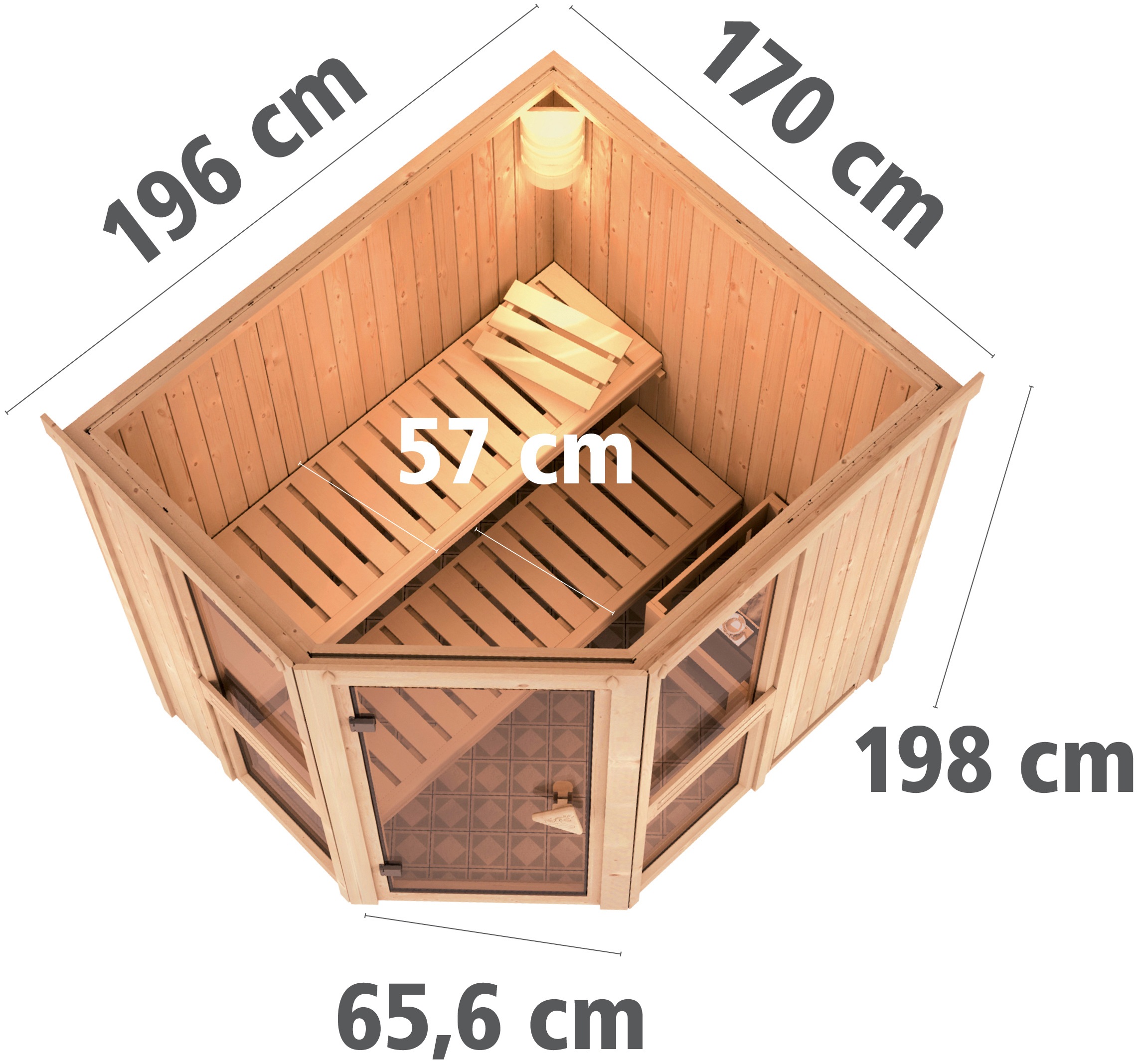 Karibu Sauna »Aline 1« Set,  Ofen 9 KW externe Strg easy