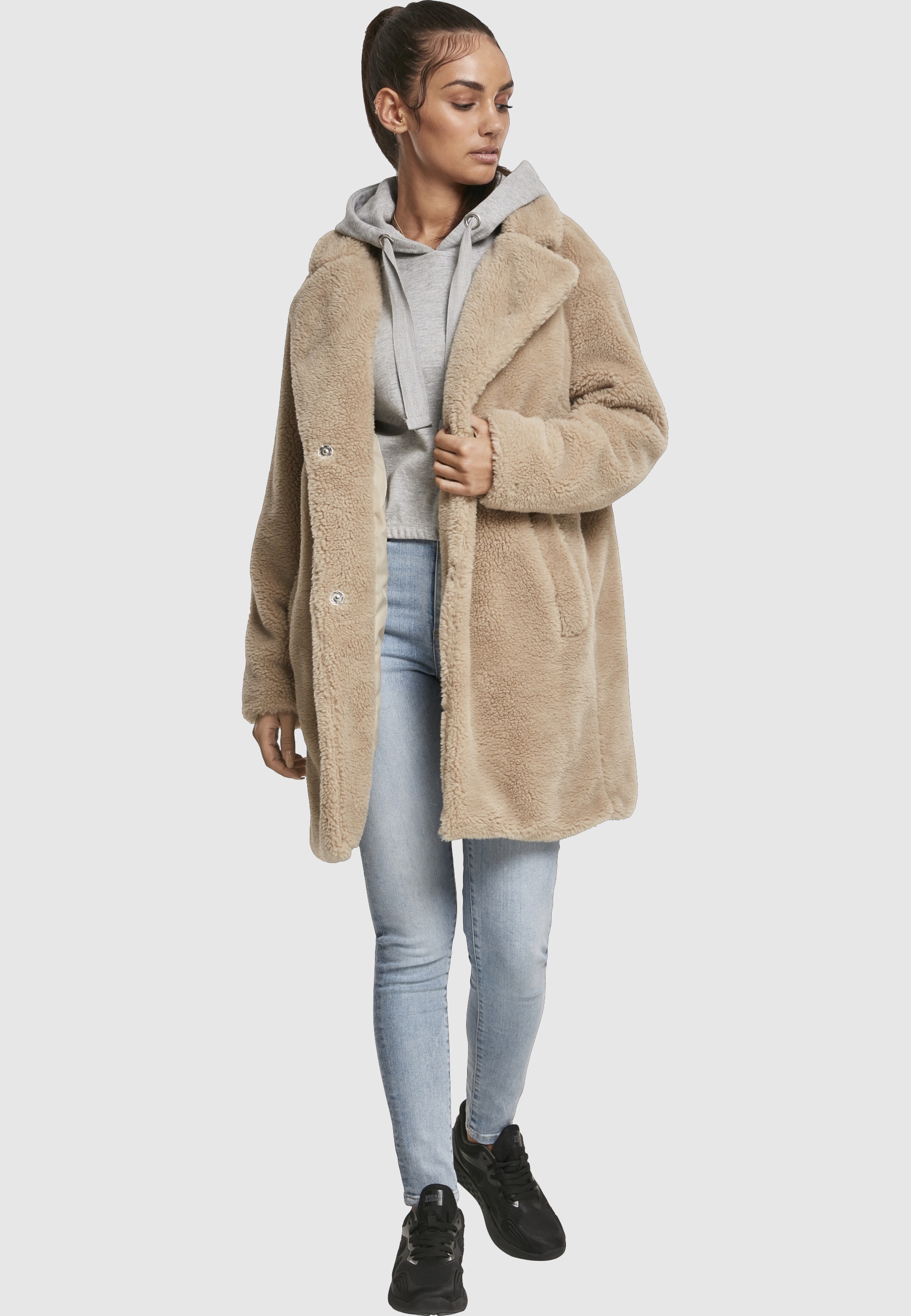 URBAN CLASSICS Parka »Urban Classics Damen Ladies Oversized Sherpa Coat« 1 Stk. tlg. ohne Kapuze