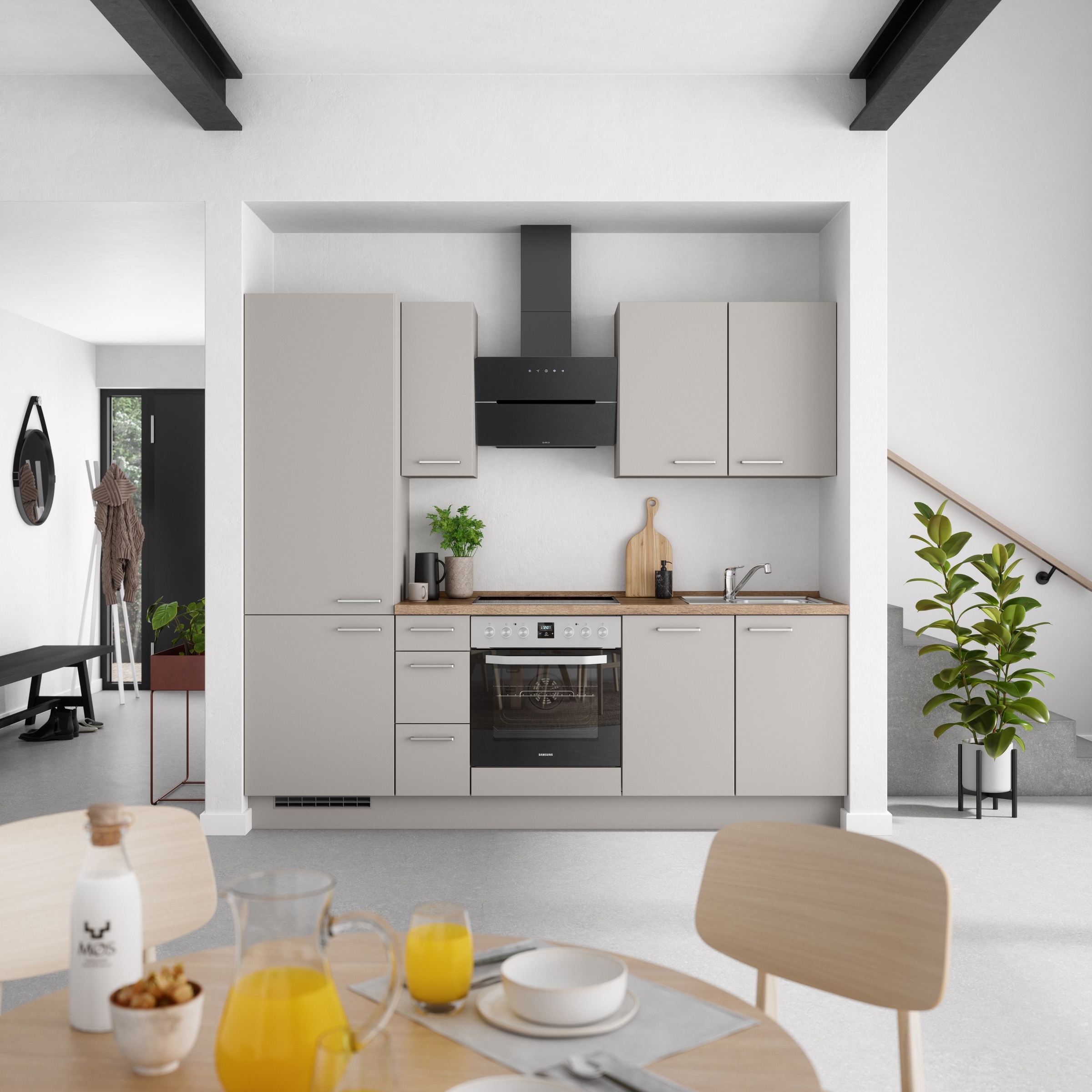 nobilia® Küchenzeile »"Touch II"«, vormontiert, Ausrichtung wählbar, Breite 240 cm, wahlw. mit E-Geräten