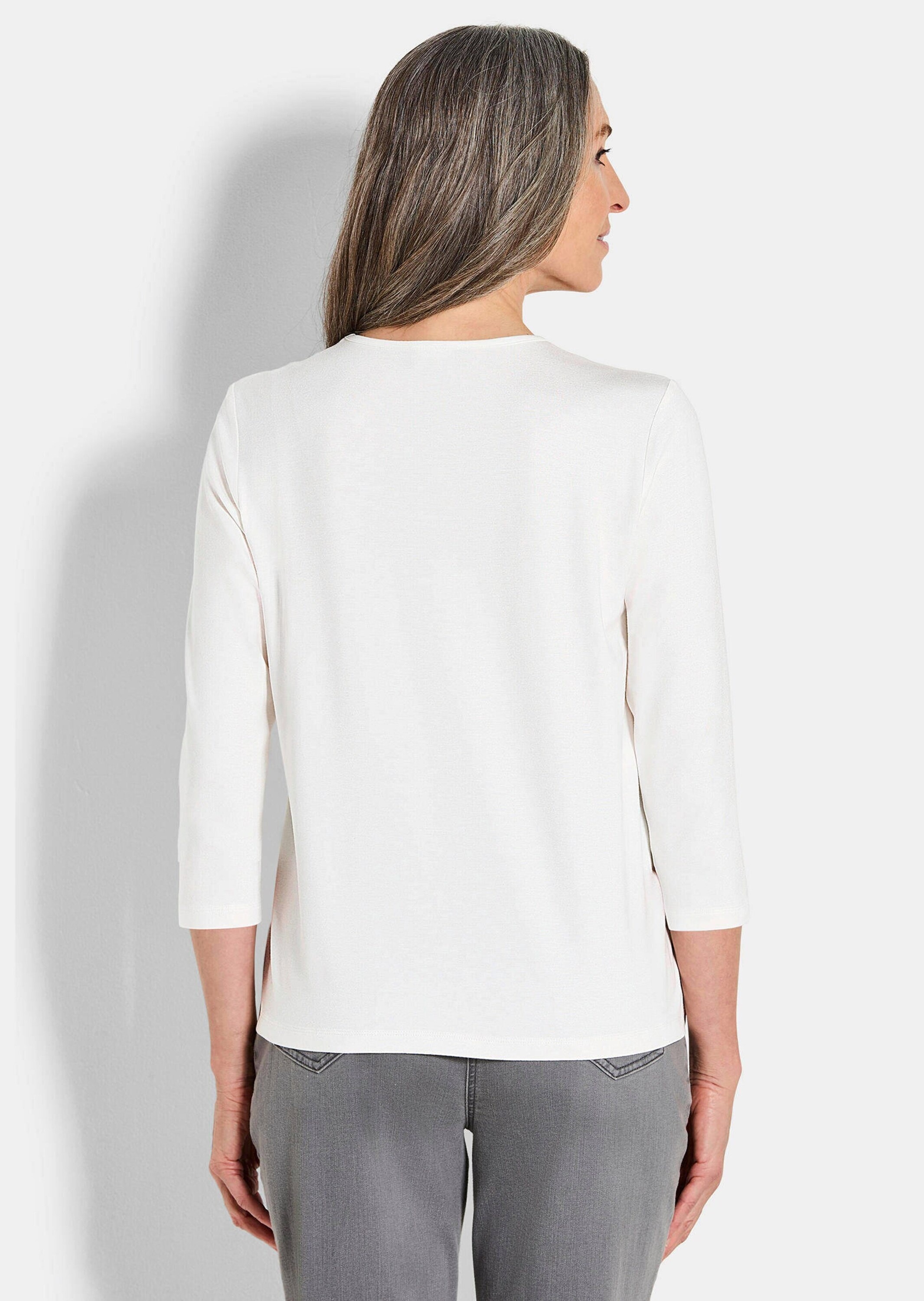 GOLDNER Kurzarmshirt »Kurzgröße Feminines Shirt aus Viskose-Jersey«