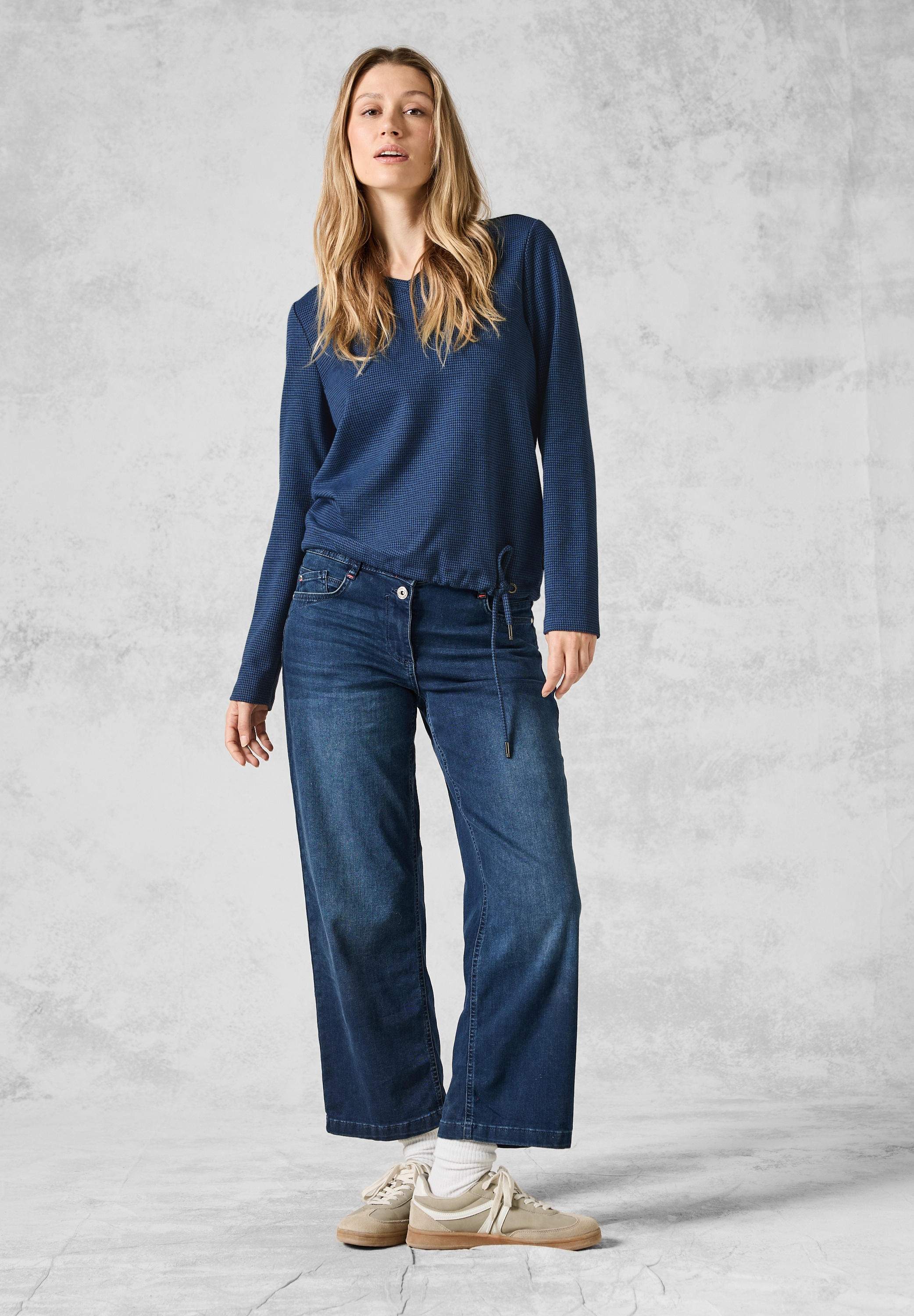 Cecil Langarmshirt, mit Materialmix