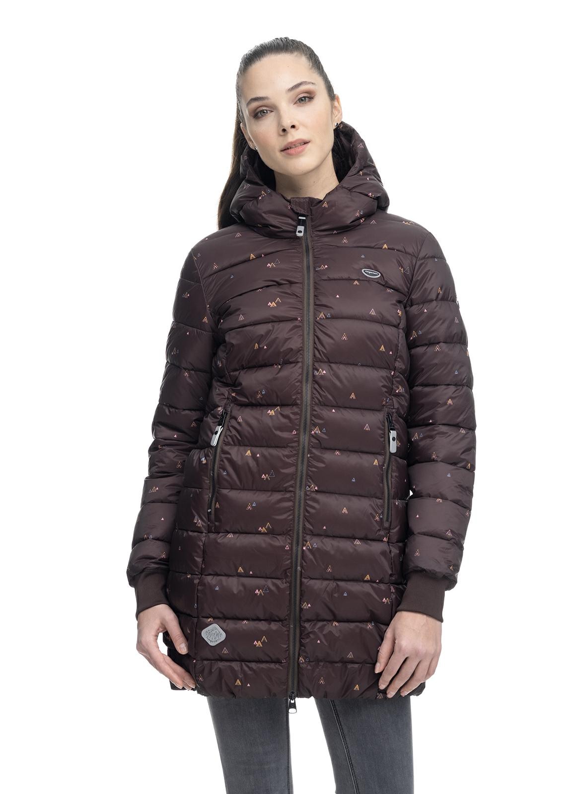 Ragwear Steppjacke »Tiasa Long«, mit Kapuze, Gemusterte Winterjacke mit  Kapuze für kaufen | BAUR