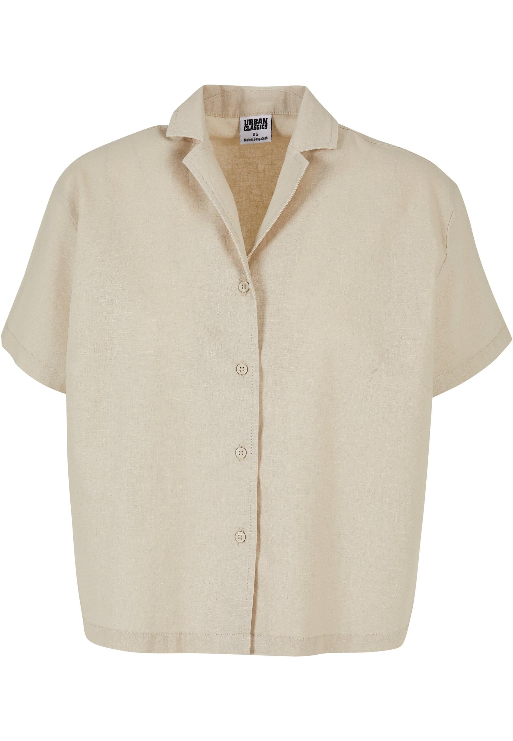 URBAN CLASSICS Klassische Bluse "Urban Classics Damen Ladies Linen Mixed Resort Shirt"