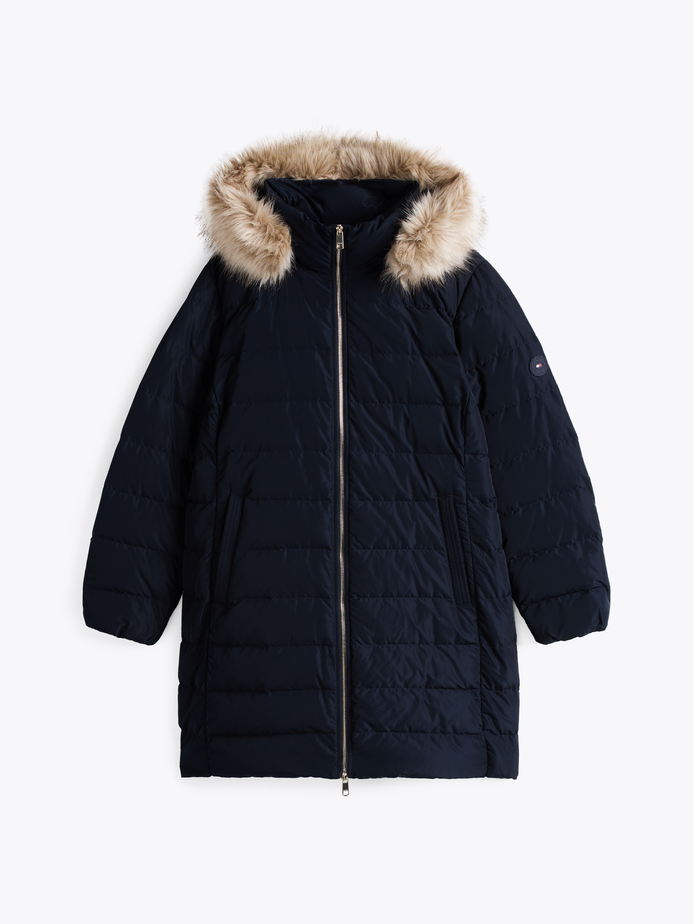 Tommy Hilfiger Curve Steppmantel "CRV TYRA HERITAGE COAT WITH FUR", in Groß günstig online kaufen