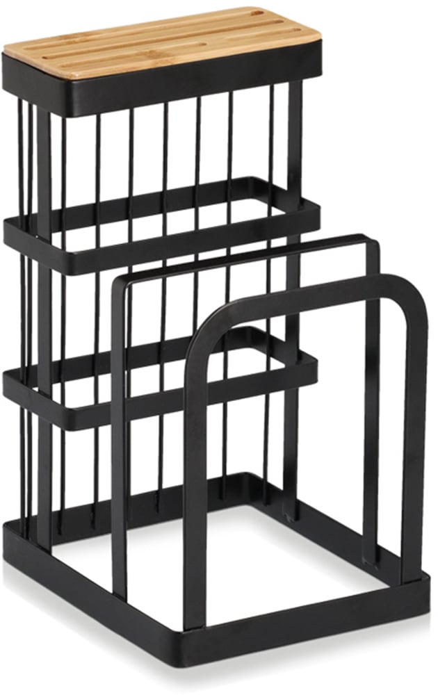 Zeller Present Messerblock "mit Brettchenständer, Metall/Bambus,schwarz", m günstig online kaufen