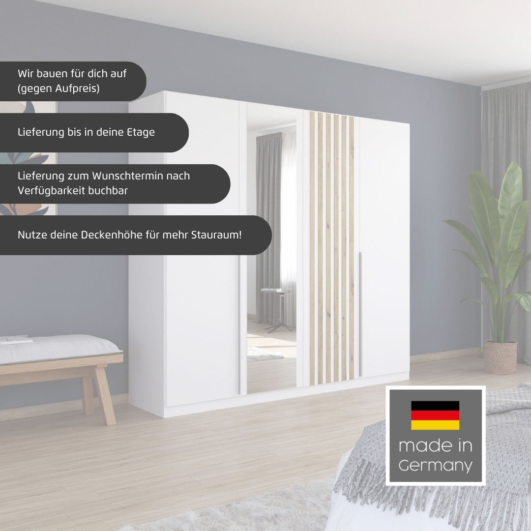 Thumbnail - rauch Drehtürenschrank "Kleiderschrank Schrank Garderobe Breiten 181/226/271 cm LAMELLA" 3 verschiedene Ausstattungen BA...