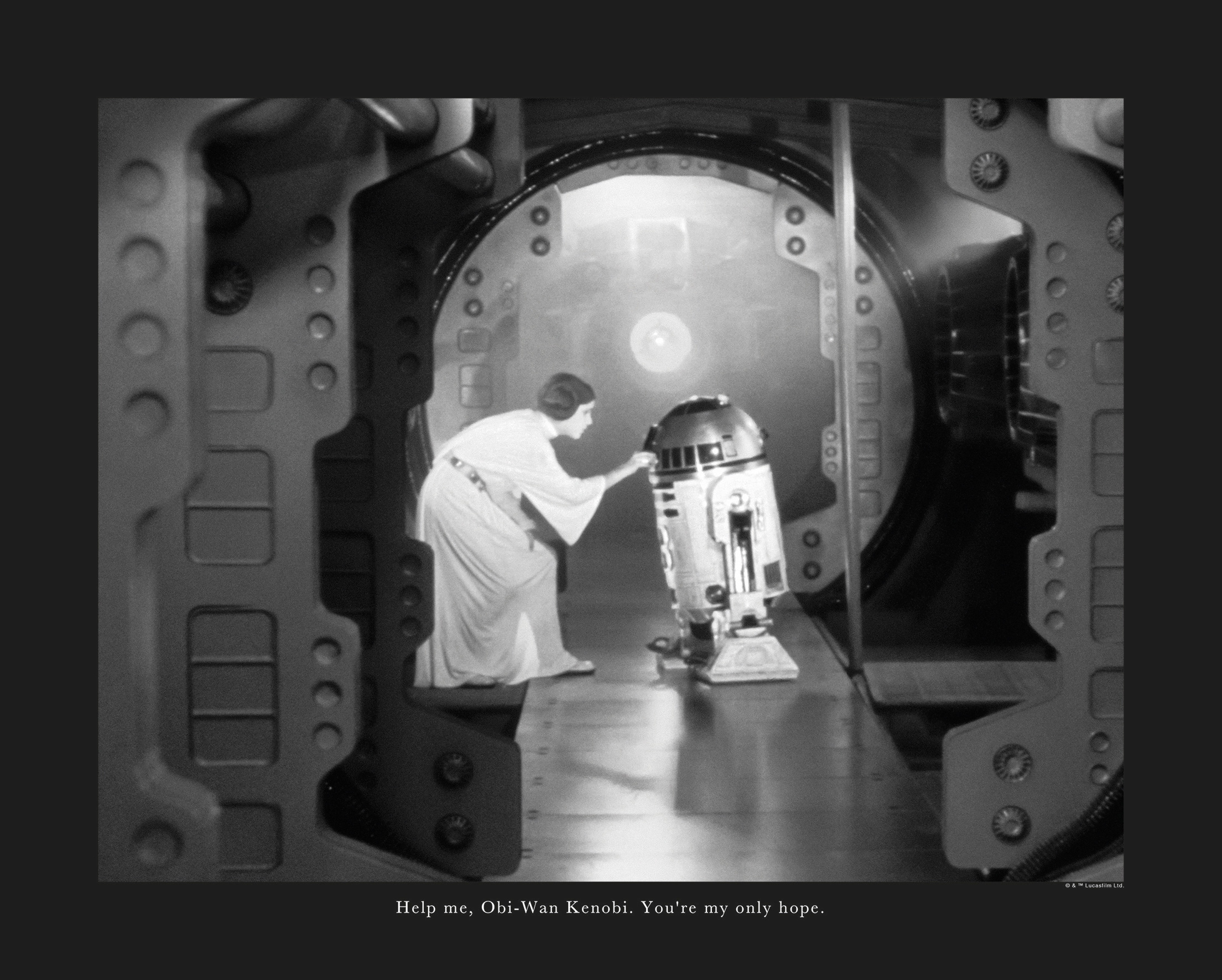 Komar Bild "Star Wars Classic Leia R2D2 Quote" Star Wars 1 Stk. tlg. Wandbild zur Dekoration im Kinderzimmer - ohne Rahmen