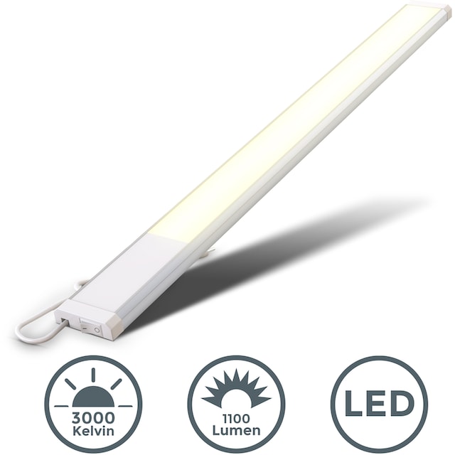 B.K.Licht Unterschrankleuchte »BK_UL1167 LED Unterbauleuchte, 10 W, 1.100  Lumen, Länge: 57,5 cm«, 1 flammig-flammig, 3.000K warmweiße Lichtfarbe,  IP20, Küchenlampe, Werkstattlampe | BAUR