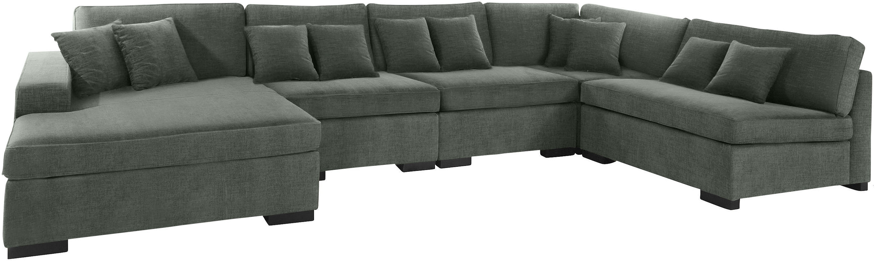 Thumbnail - Home affaire Wohnlandschaft "Skara U-Form", Lounge-Sofa mit Federkernpolsterung, in vielen Bezugsvarianten