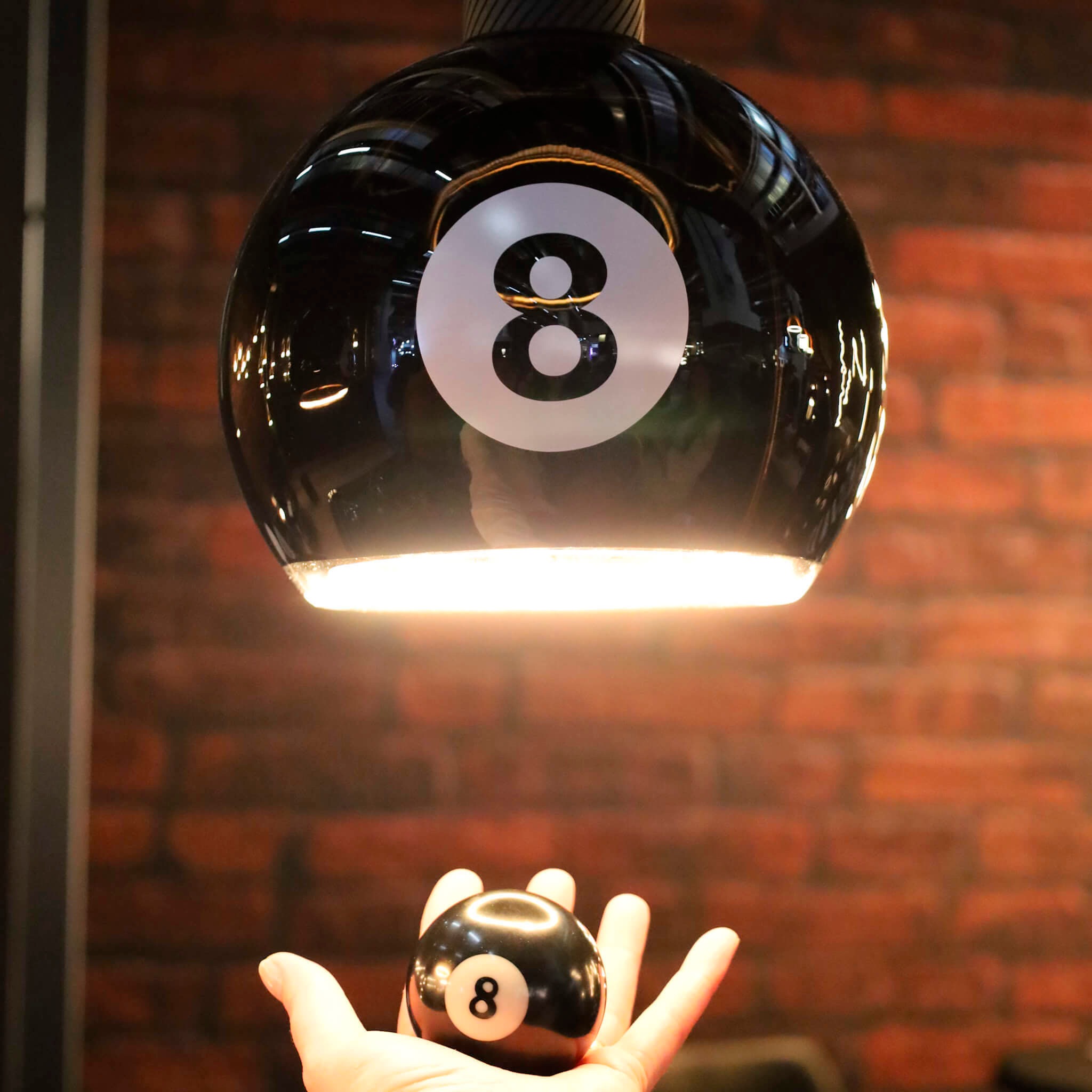 SEGULA LED-Leuchtmittel "LED Floating Billard 200 black 8", L:23cm Ø:20cm, schwarz, Leuchtmittel, handmade