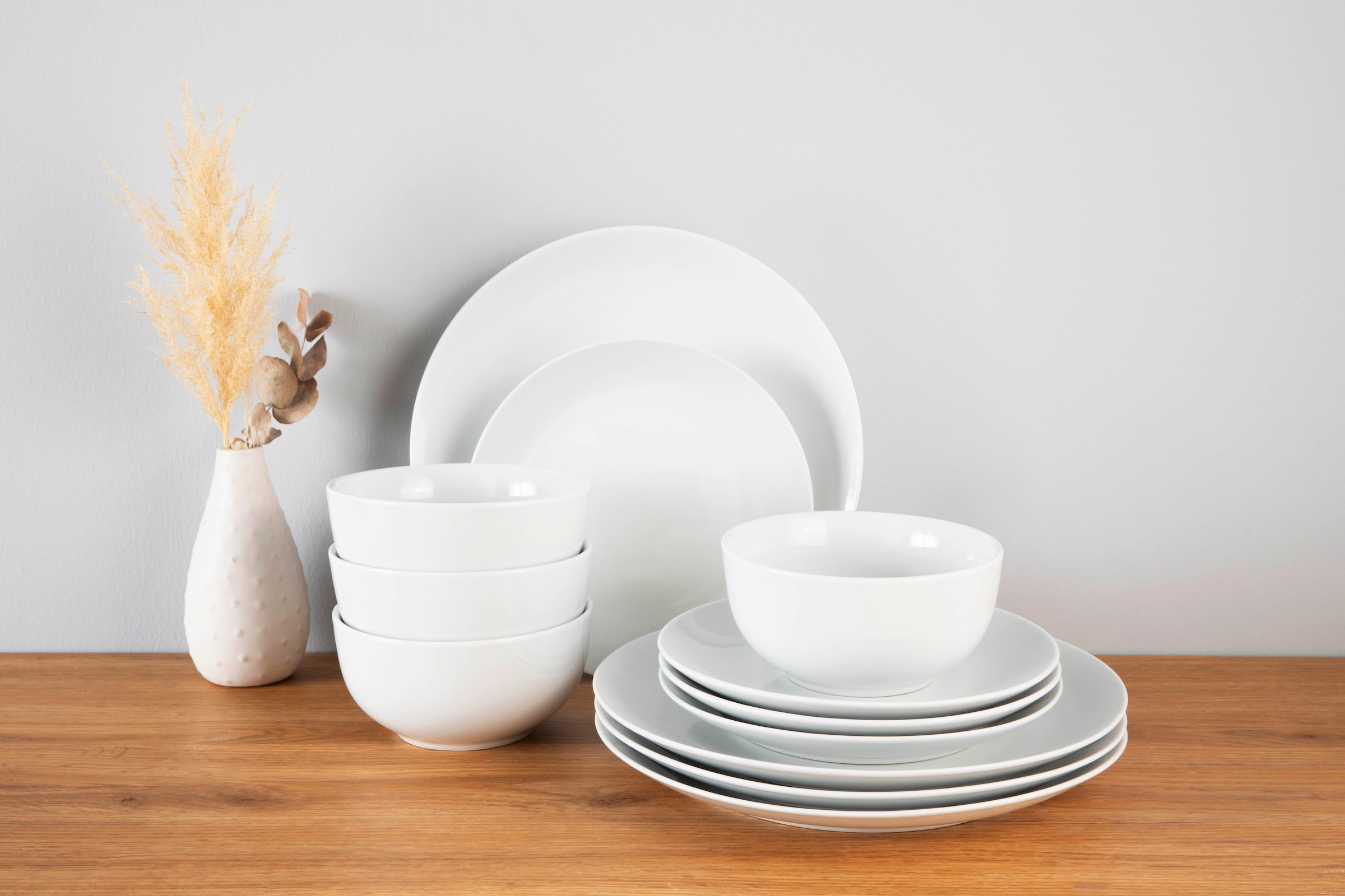 OTTO home Kombiservice "Alff" Geschirr-Set, harmonische, trendige Coupeform