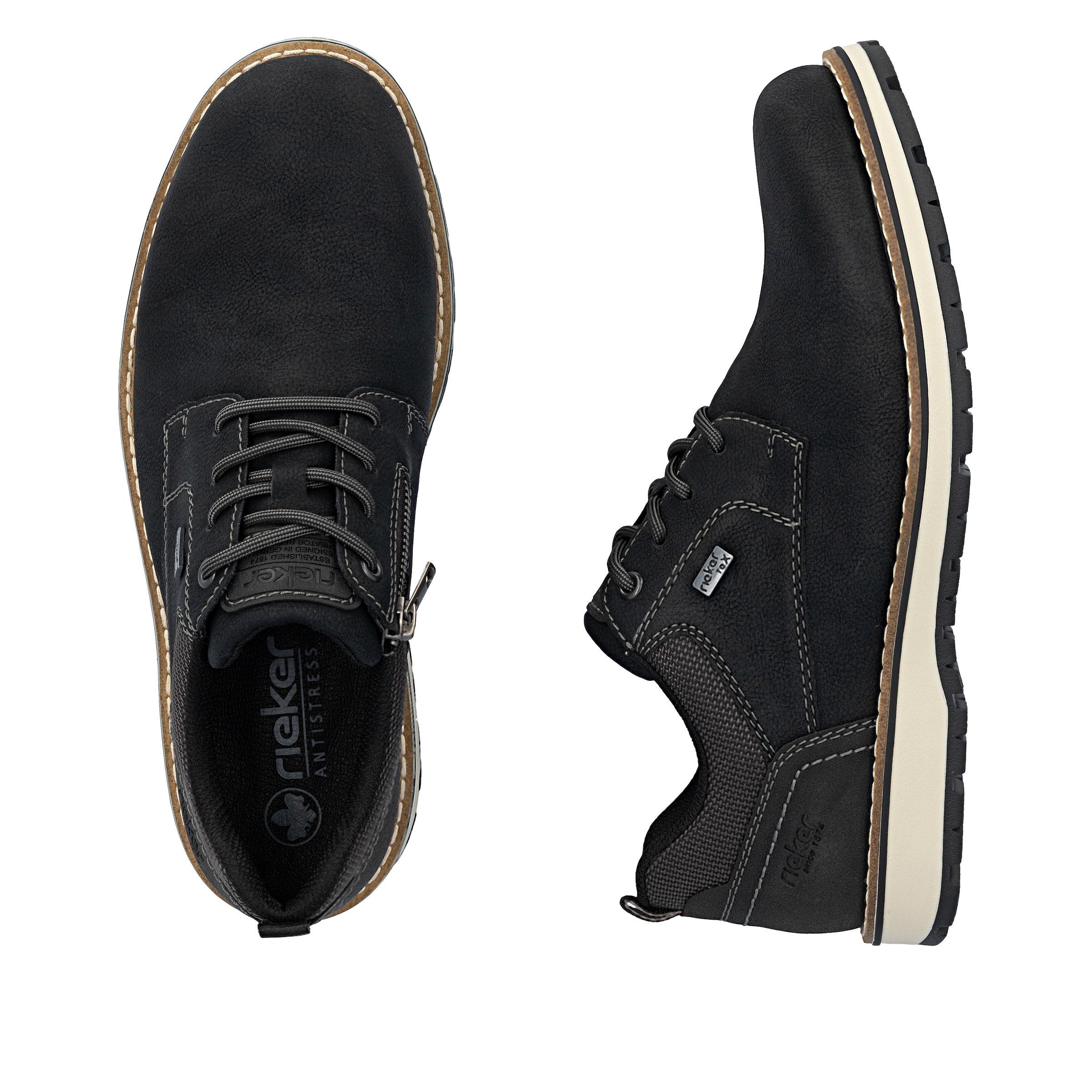Rieker Schnürschuh, Business Schnürer, Halbschuh, Casual Sneaker mit Innenreißverschluss
