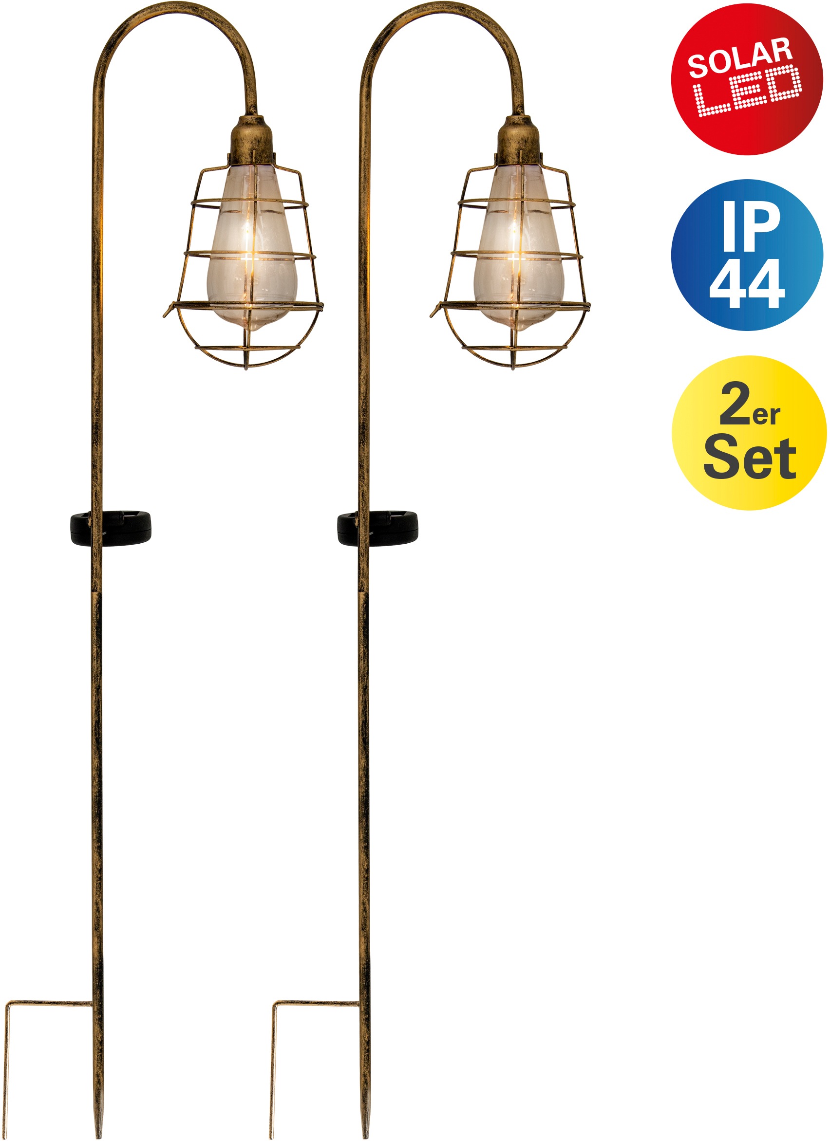 näve LED Gartenleuchte "Ground Spikes" LED-Modul 2 Stk. Warmweiß LED Solarl günstig online kaufen