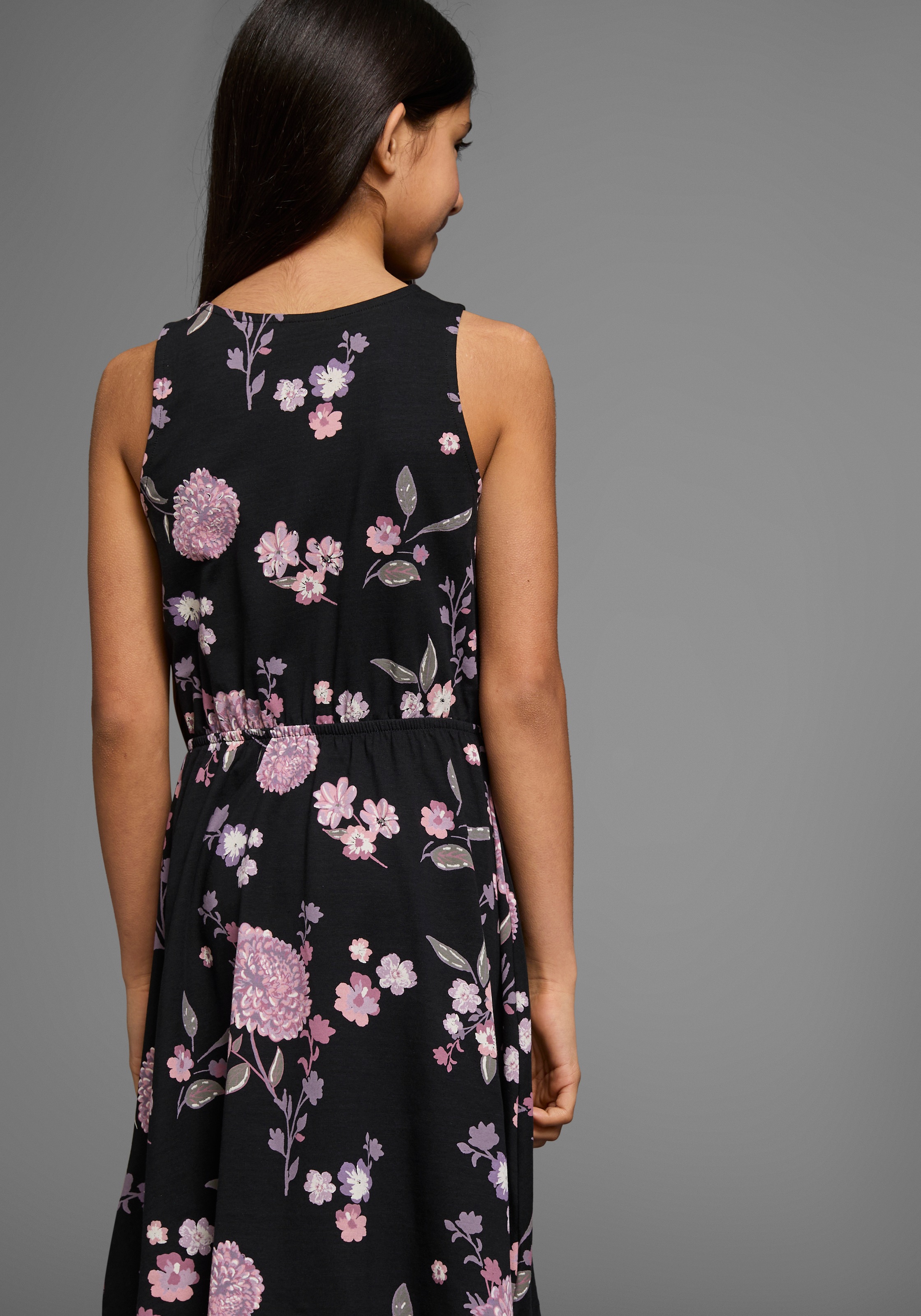 Thumbnail - KIDSWORLD Jerseykleid "Trägerkleid mit Blumenmuster" festliche Anlässe, ärmelloses Kleid