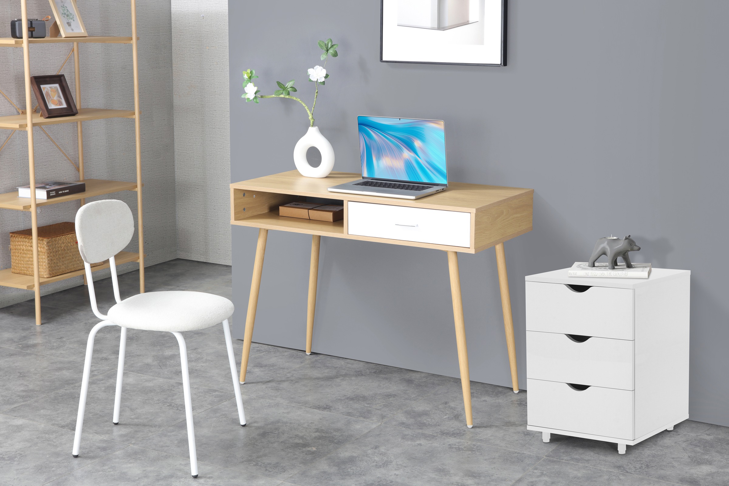 INOSIGN Schreibtisch »Tuuri«, im Scandi-Look, 1 Schublade mit Metallgriff, ABS-Kanten, Breite 100 cm