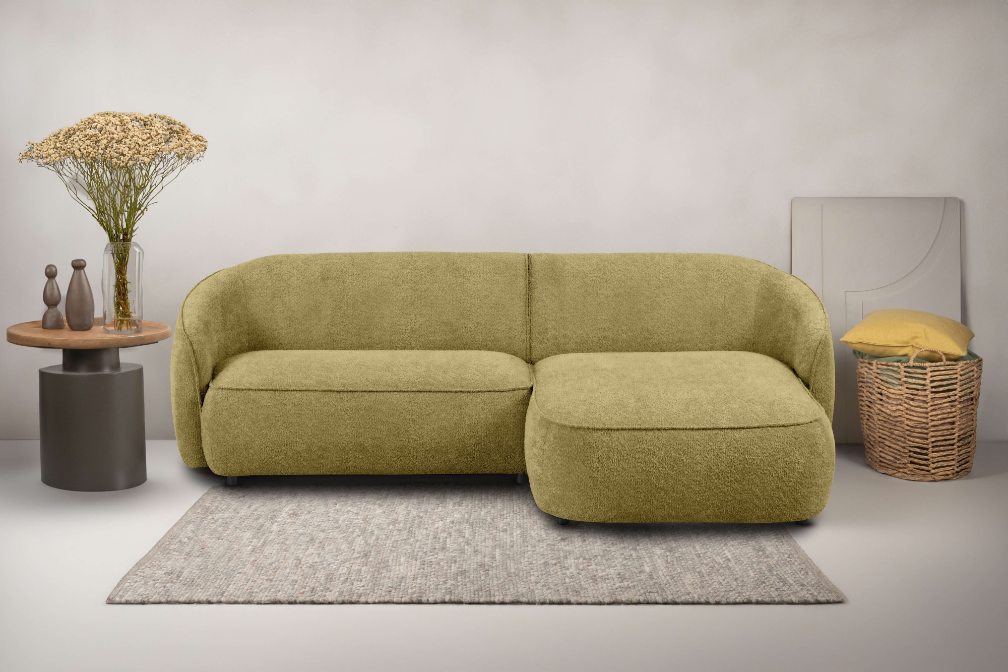 INOSIGN Ecksofa "Cosigo", Breite 246 cm, 2 Chenille-Stoffe zur Auswahl, mit günstig online kaufen