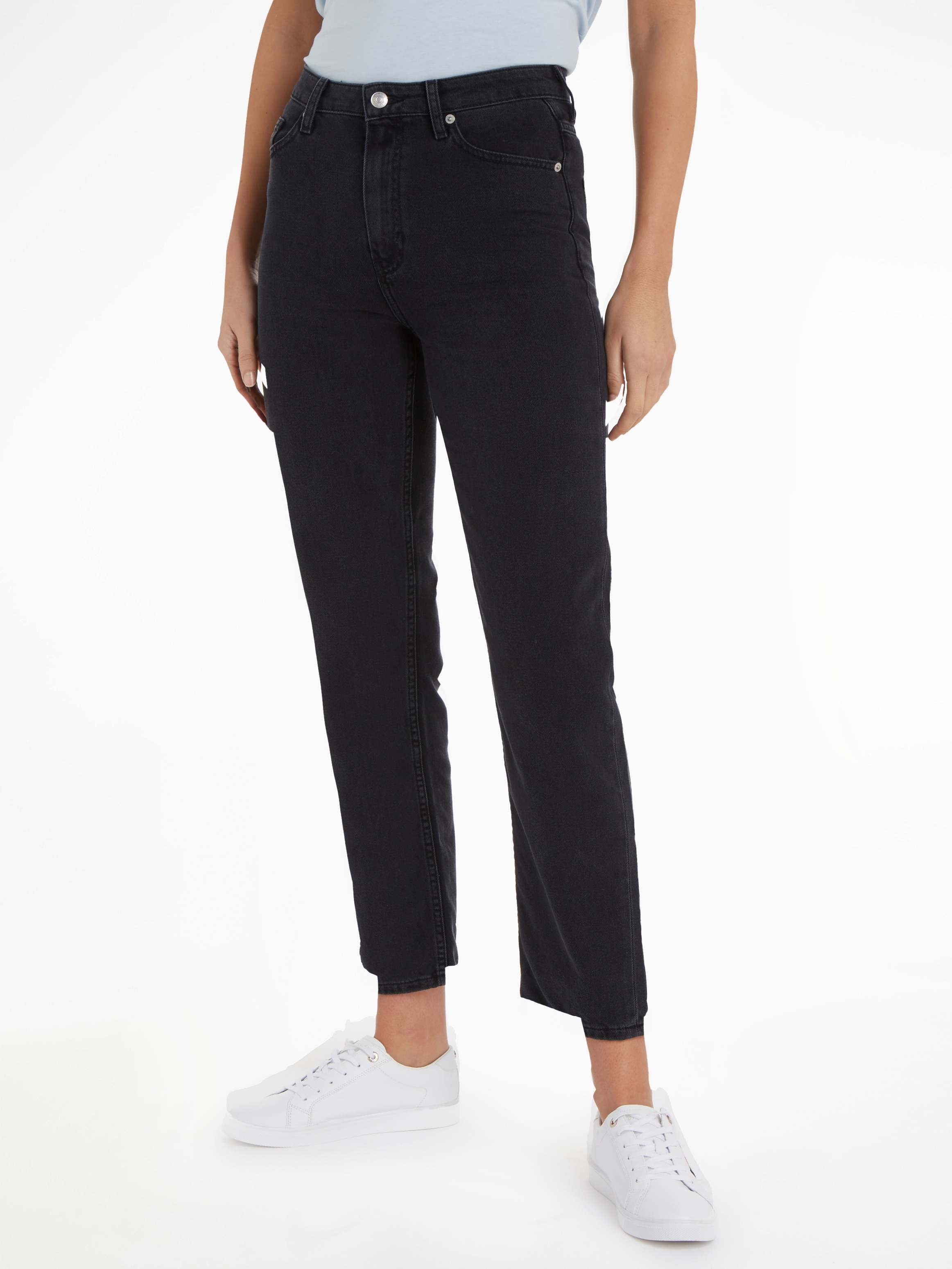 Tommy Hilfiger Straight-Jeans "CLASSIC STRAIGHT HW", mit Tommy Hilfiger Led günstig online kaufen