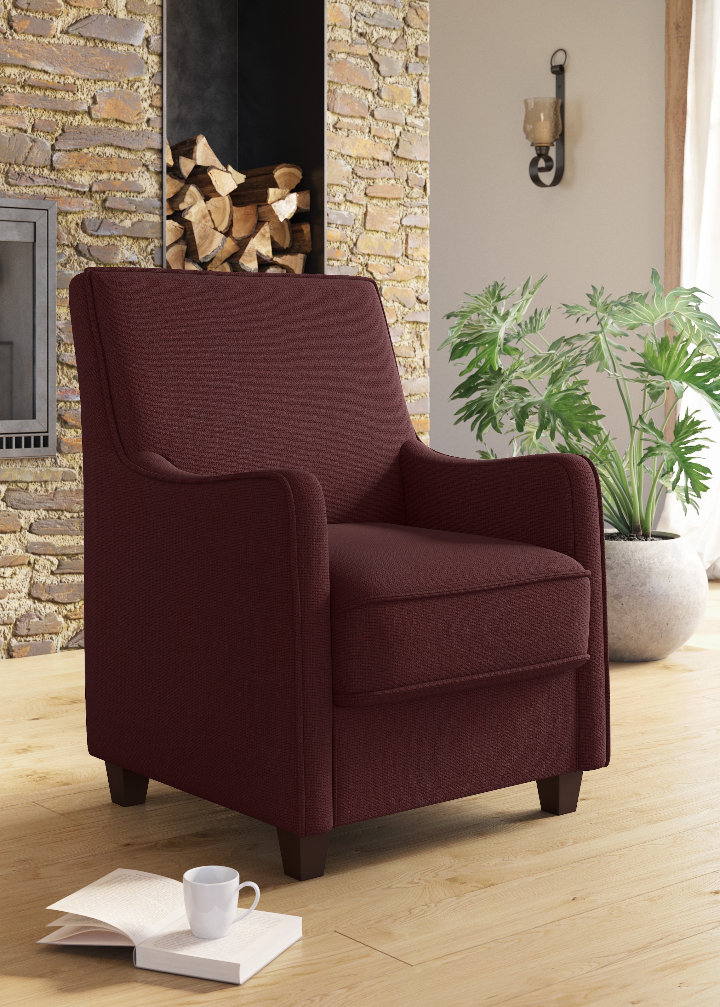 Home affaire Sessel "County" 1 Stk. tlg. mit englischer Naht und Federkern- günstig online kaufen