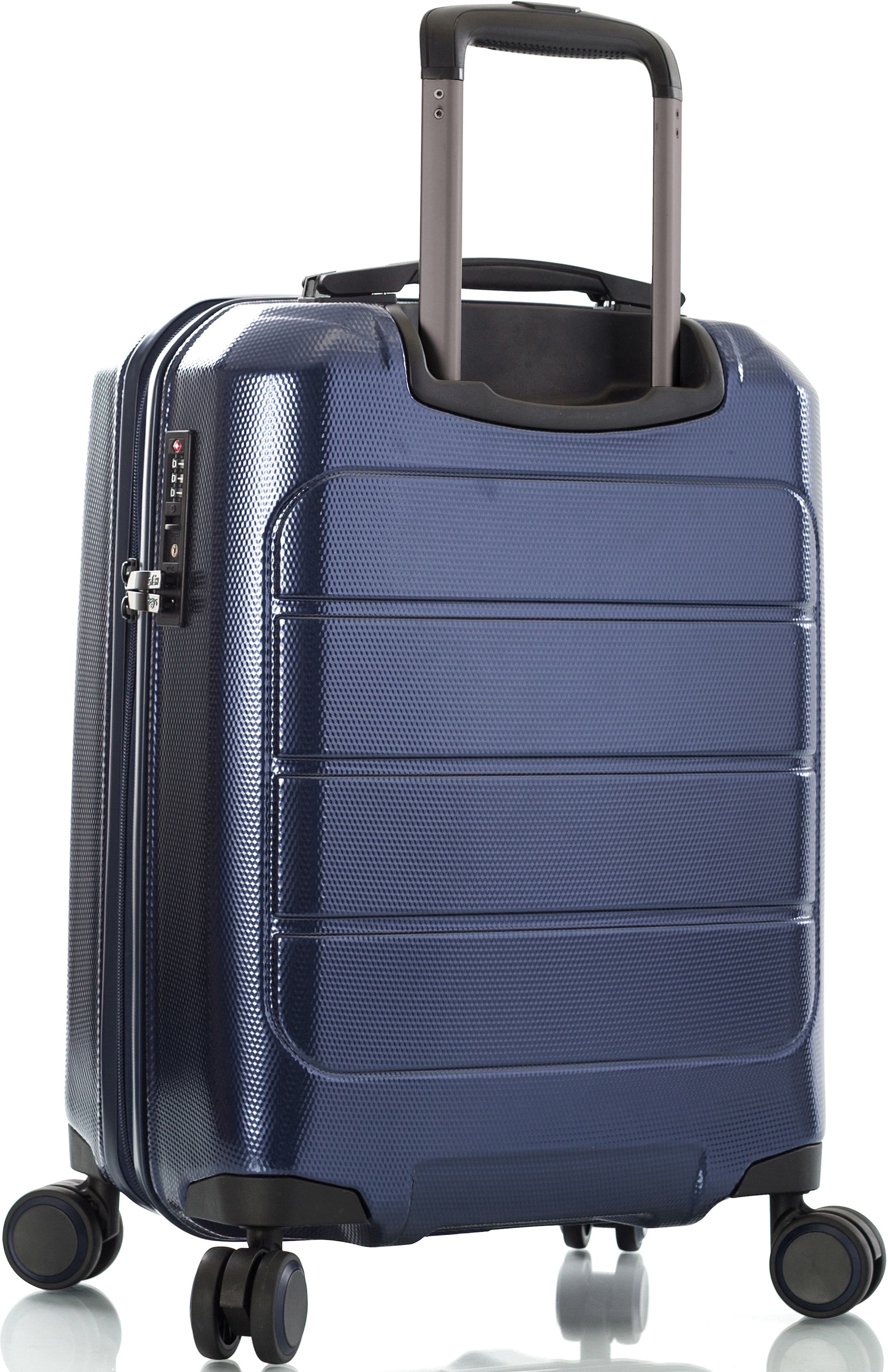 Heys Hartschalen-Trolley »Eco Case, 53 cm, Navy Blau«, 4 Rollen, Handgepäck-Koffer Reisegepäck zum Teil aus recyceltem Material