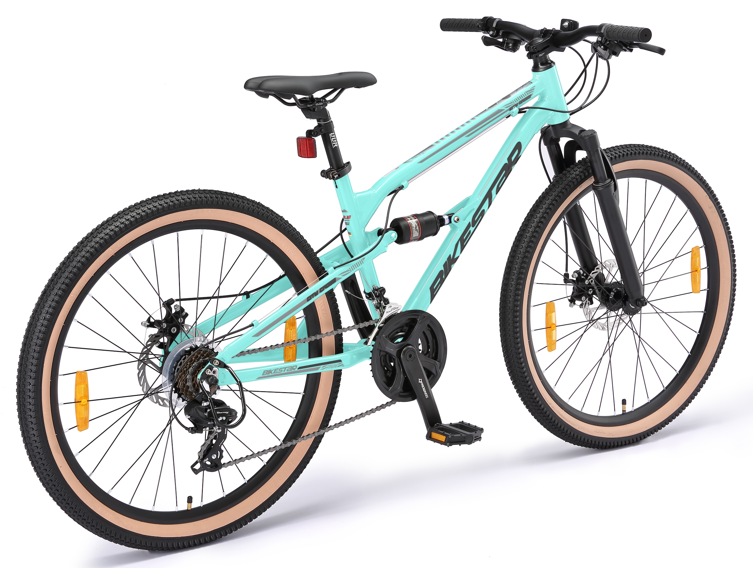 Bikestar Mountainbike 21 Gang Shimano RD-TY300 Schaltwerk Kettenschaltung für Damen und Herren, Kettenschaltung