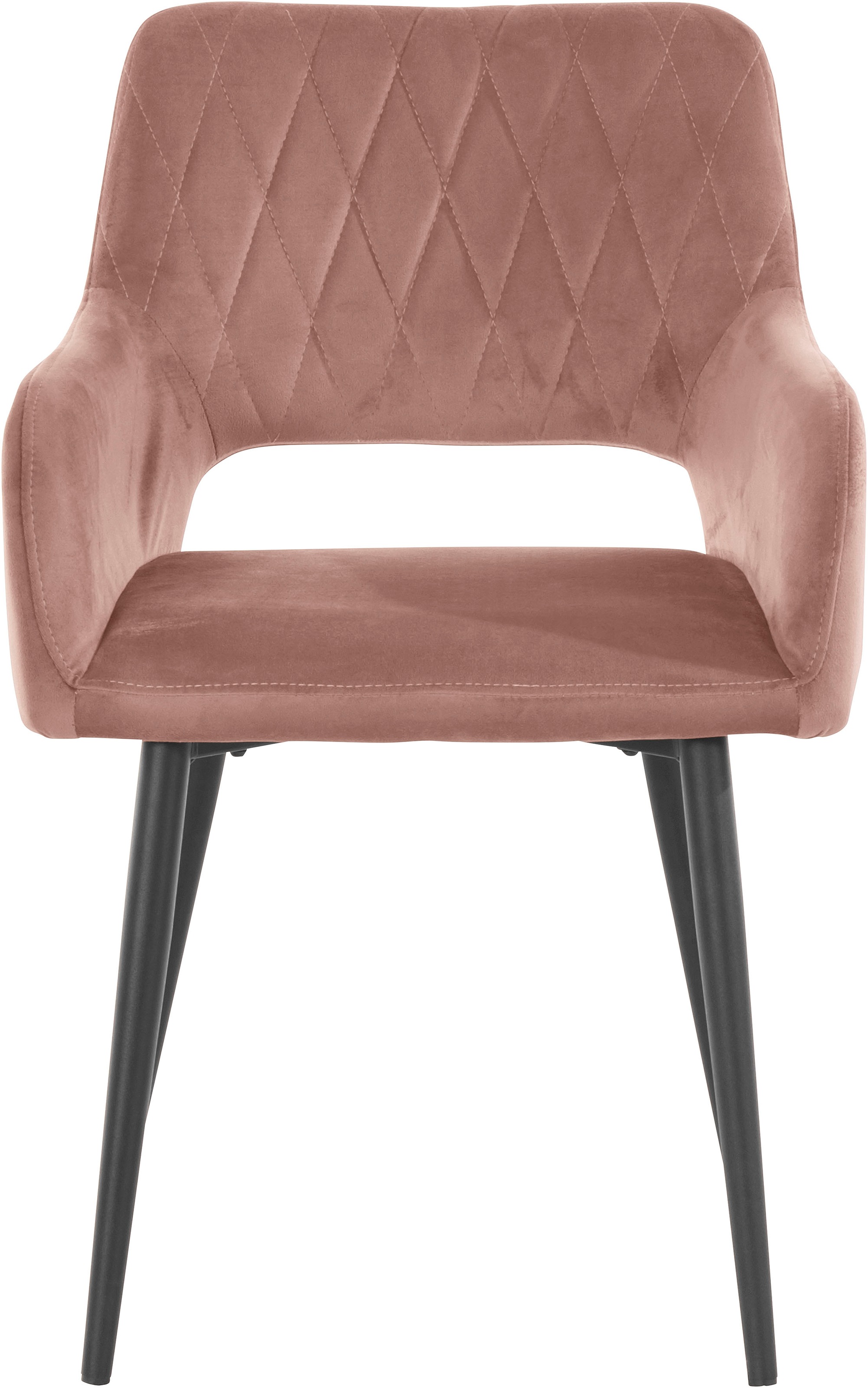 OTTO home "Franca" (Set) 2 Stk.Sitz in Samtvelours, Rückenlehne mit Rautensteppung, Sitzhöhe 48 cm