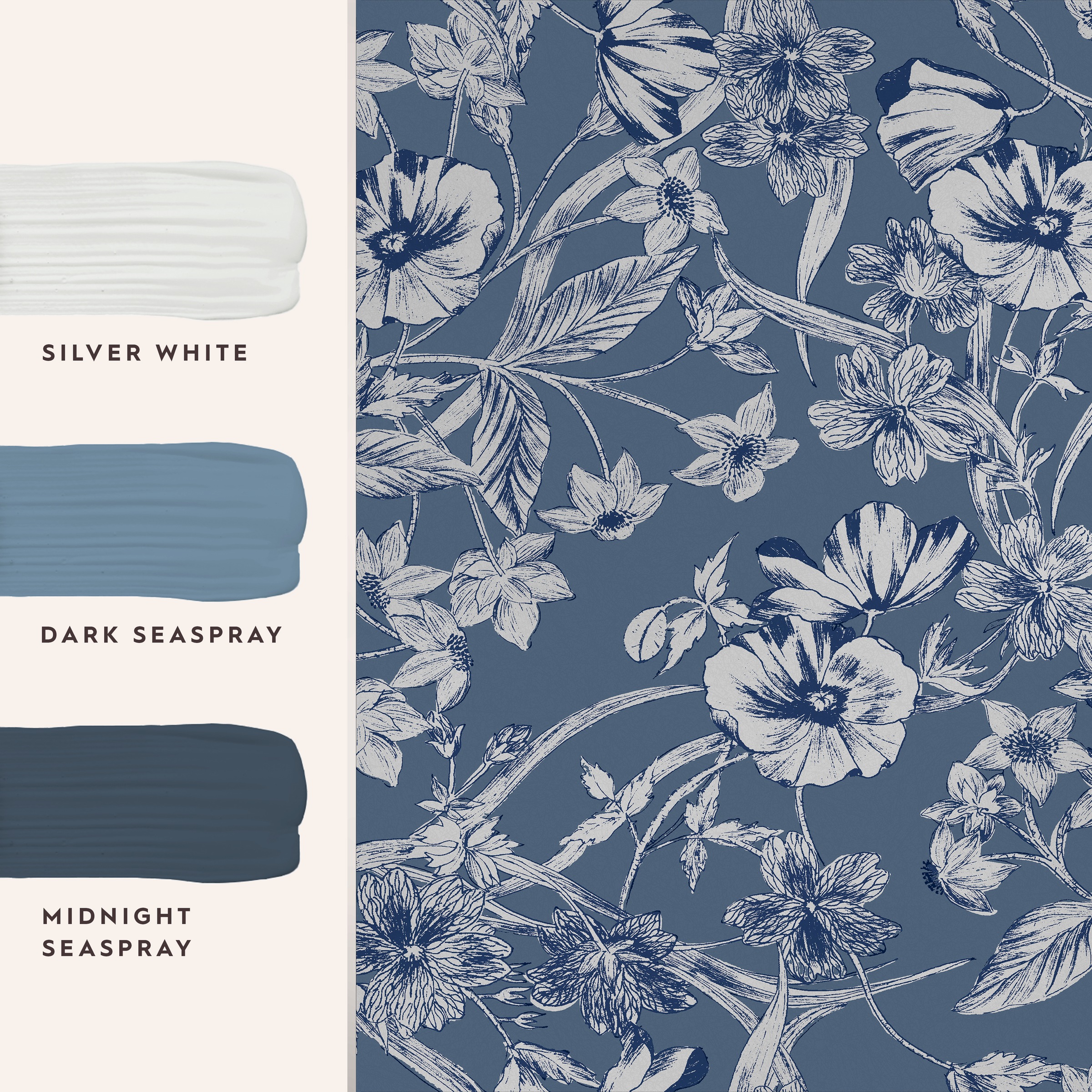 LAURA ASHLEY Vliestapete »Summerhill Midnight Blue«, 10mx52cm