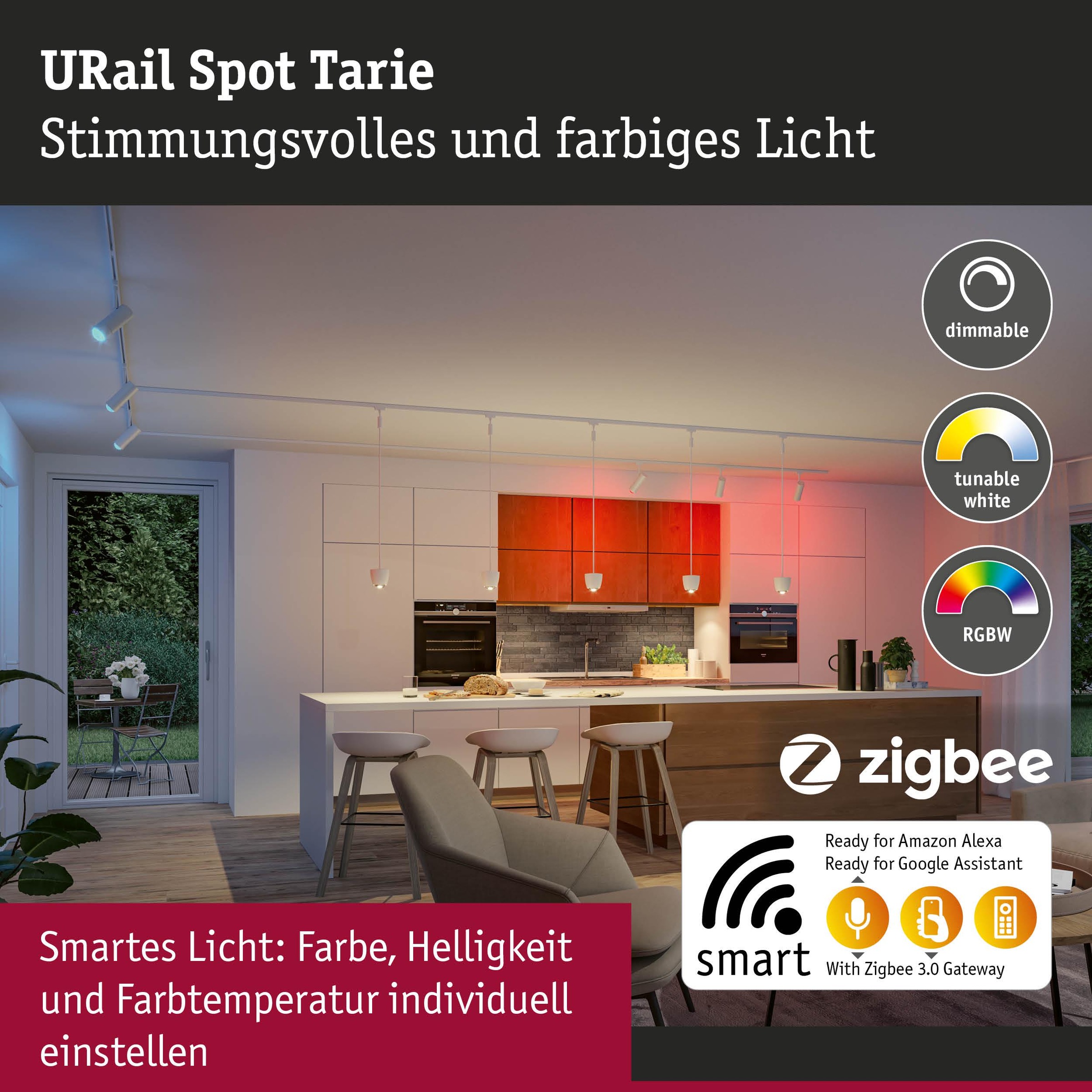 Paulmann Schienensystem-Leuchten »Tarie 230lm 4,5W RGBW+ dimmbar 230V« LED-Modul 1 Stk. Tageslichtweiß Smart Home