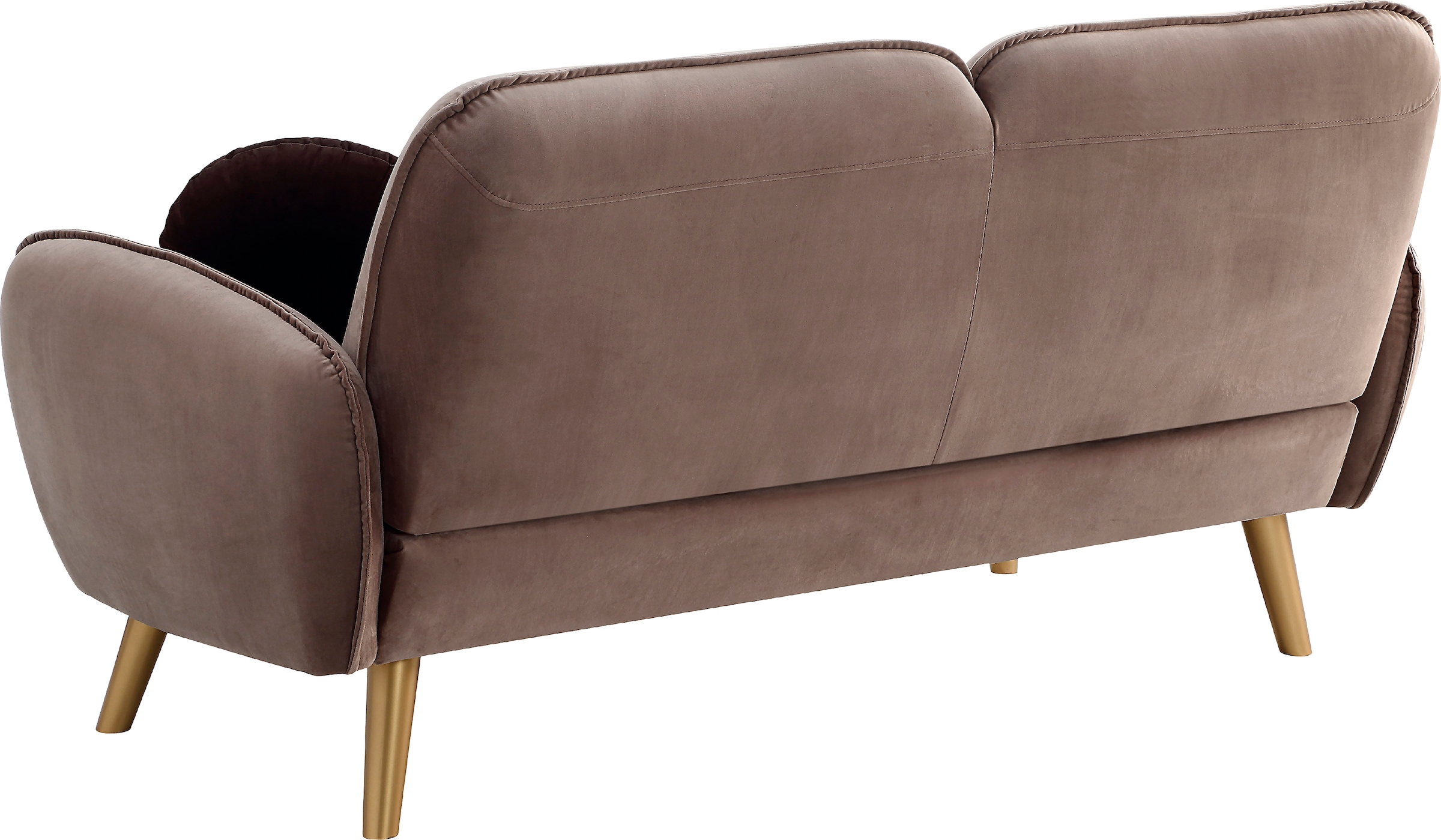 ATLANTIC home collection 3-Sitzer, mit Welleunterfederung,inkl. 2 Dekokissen,  goldenen Massivholzfüßen | BAUR