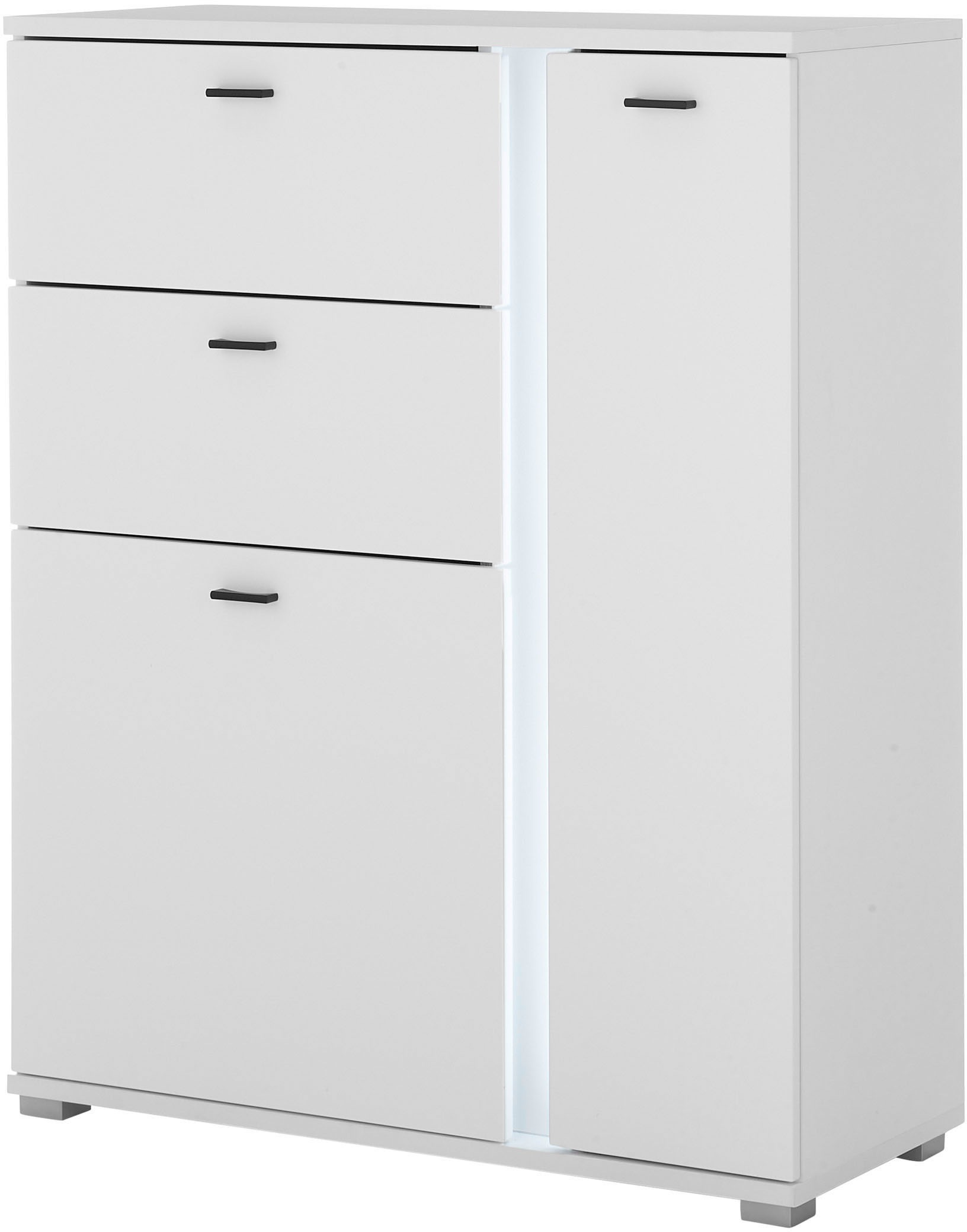 INOSIGN Highboard »LONG ISLAND«, (1 St.), in moderner Trendfarbe,inklusive senkrechter Beleuchtung,Breite 100 cm