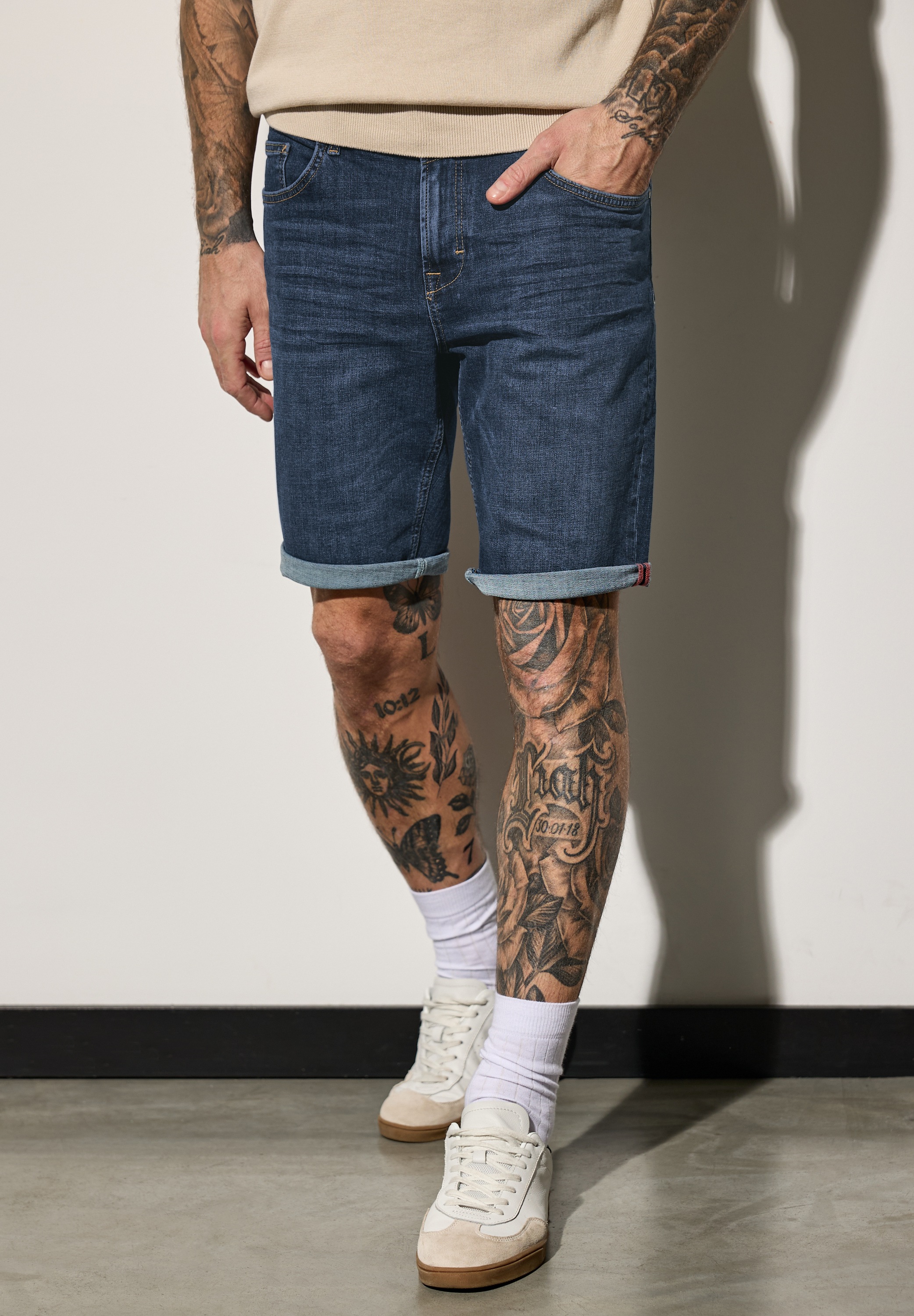 STREET ONE MEN Bermudas  aus Baumwolle mit Stretchanteil