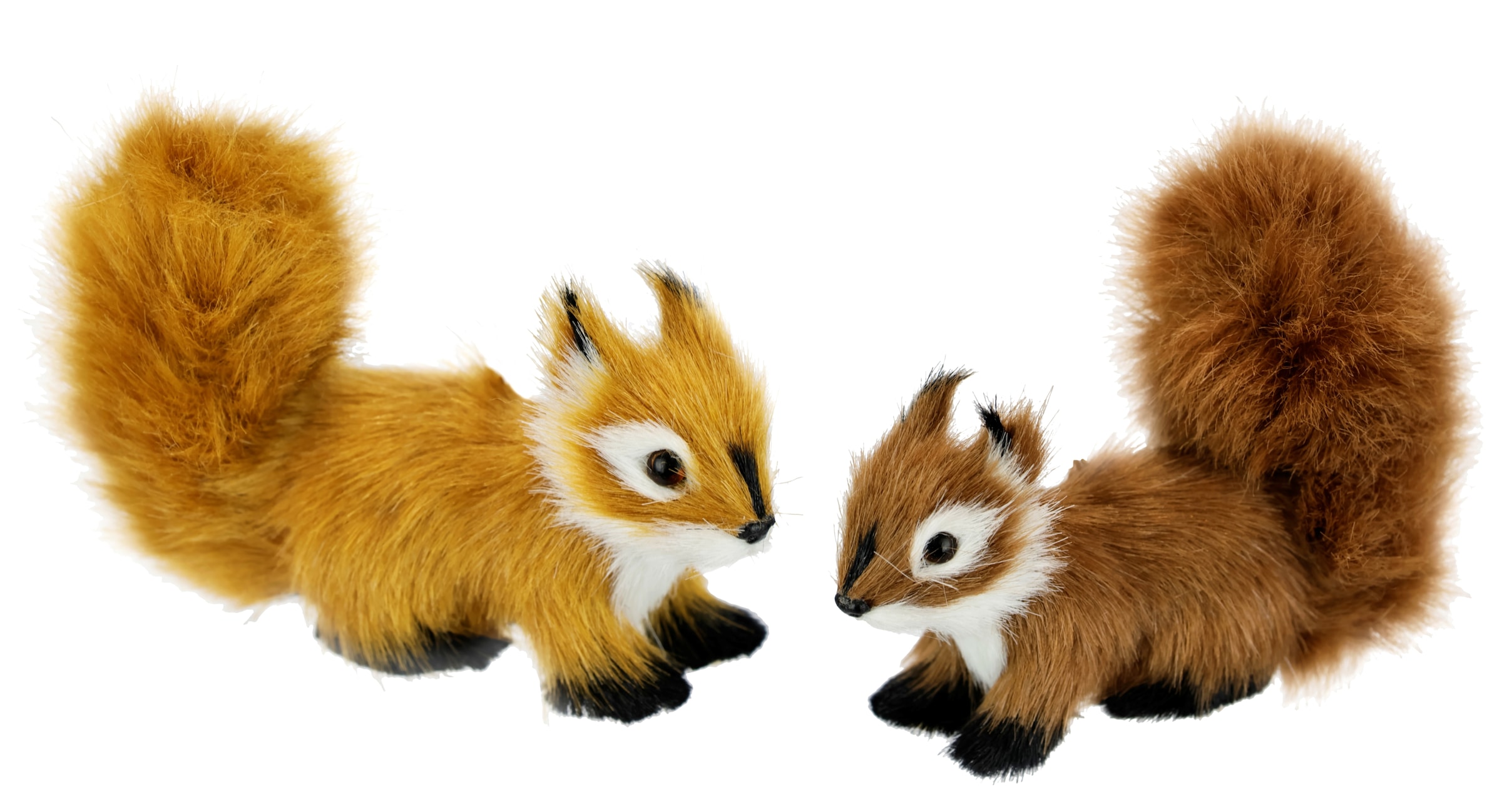 Dekofigur »Tierfigur mini Eichhörnchen 2er Set«, Kunstfell Statue Ornamente Pelz...