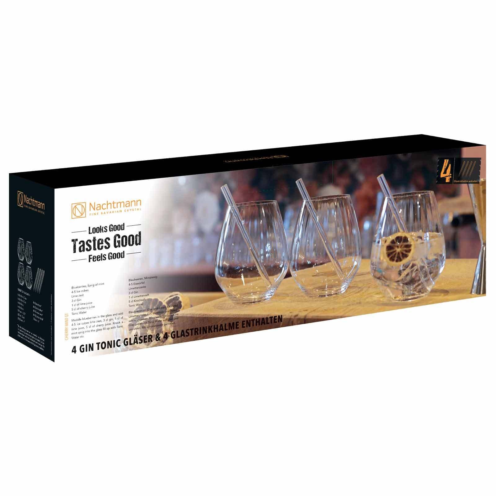 Nachtmann Cocktailglas »Gin Tonic Gläser + Trinkhalme Tastes Good 625 ml transparent«