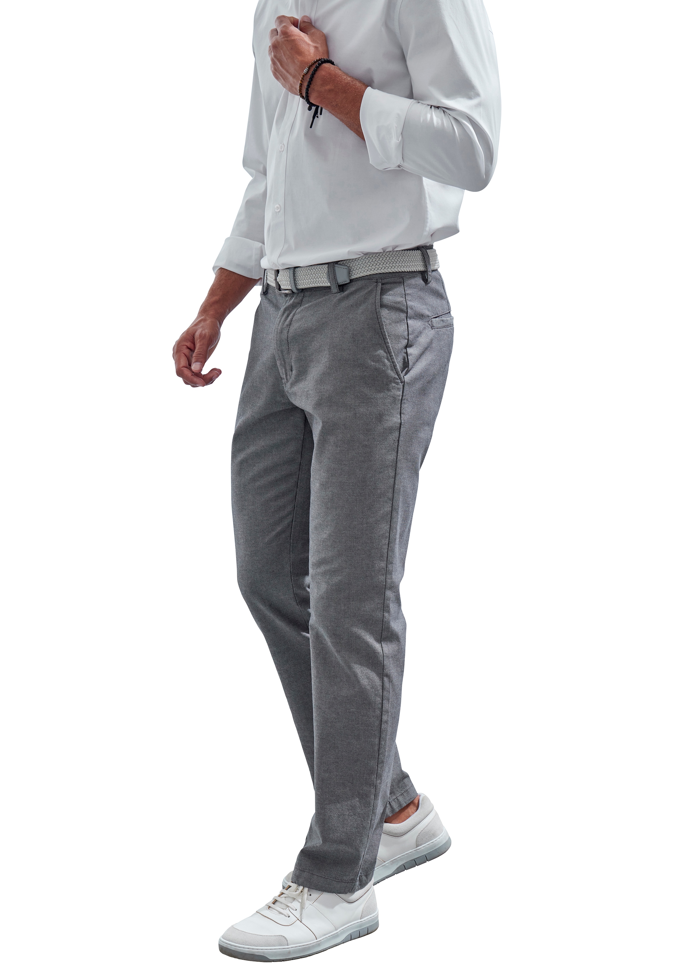 John Devin Chinohose »regular-fit, lange Oxford Hose«, aus elastischer Baumwoll-Qualität