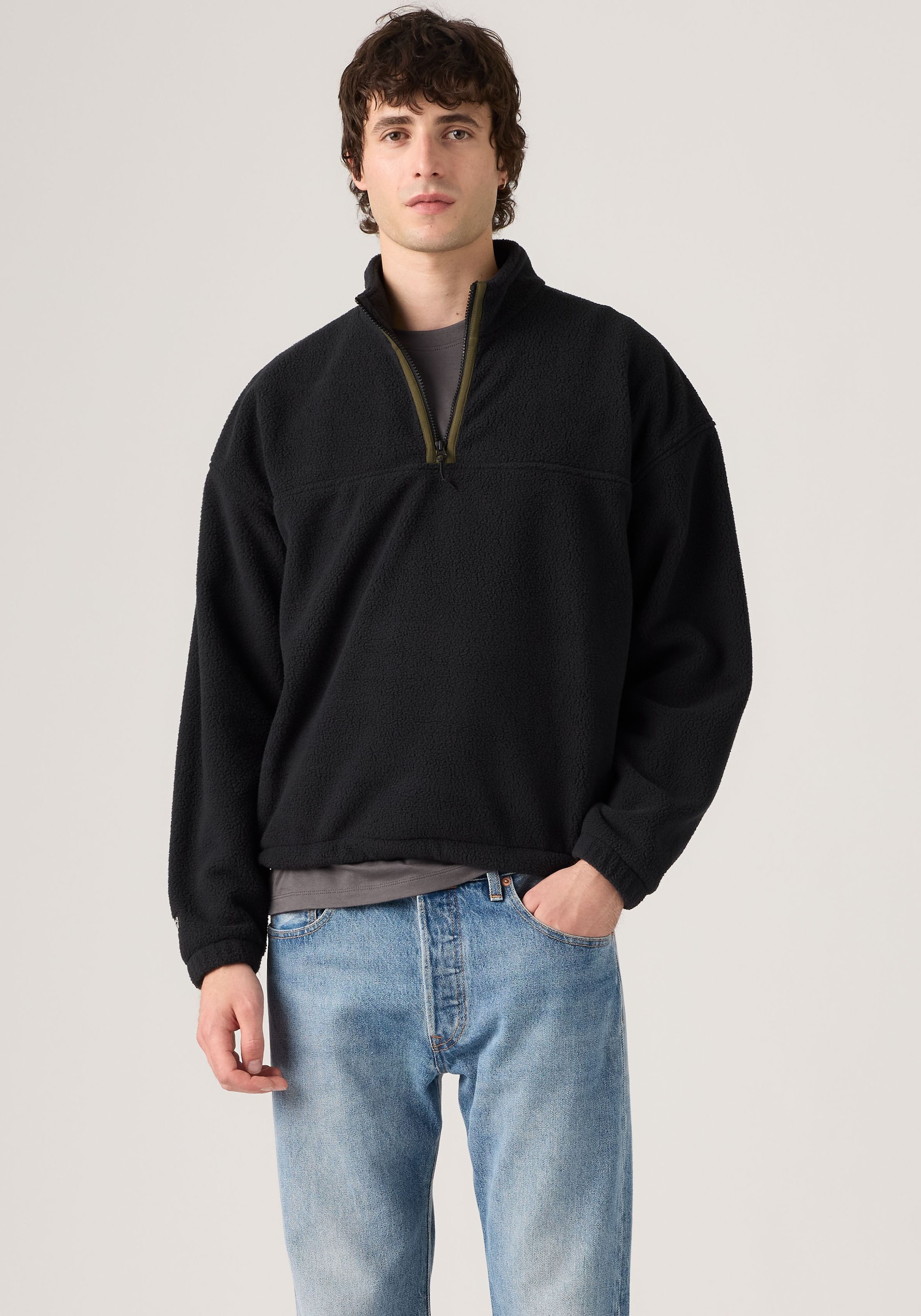 Levis Fleecepullover "REDWOOD HALF ZIP", Saumabschluss mit Tunnelzug