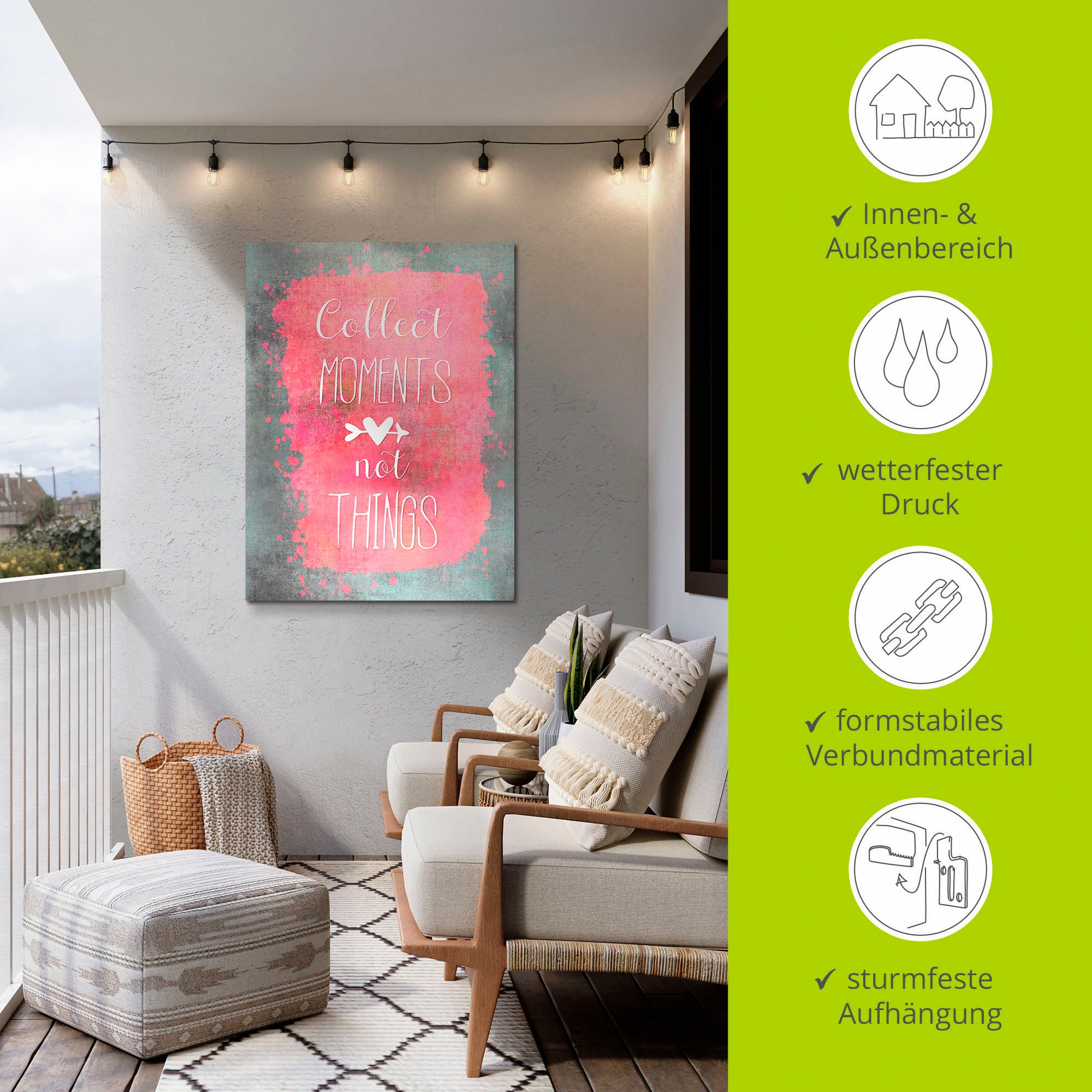 Artland Wandbild »Momente«, Sprüche & Texte, (1 St.), als Alubild, Outdoorbild, Leinwandbild in verschied. Größen