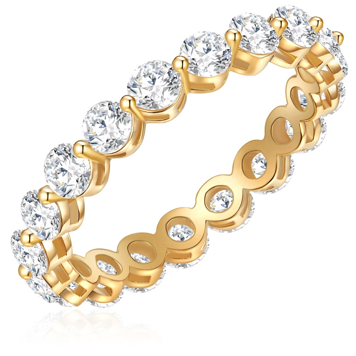 Yokoamii Fingerring »Y116« Ring gelbgold Kristall weiß