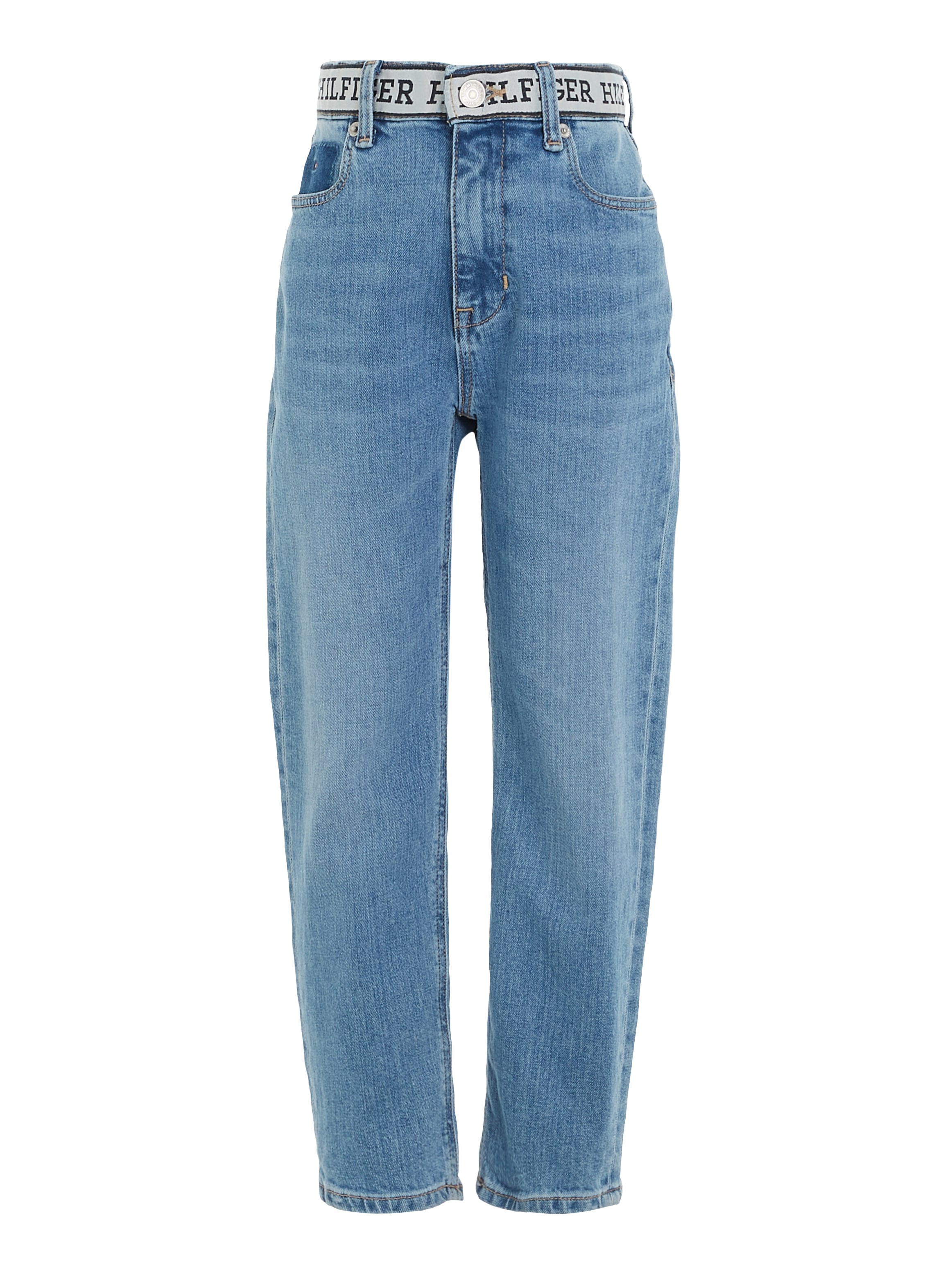 Straight-Jeans bestellen Tommy | Logoschriftzug am mit BAUR RECONSTRUCTED MID »ARCHIVE Bund WASH«, Hilfiger online