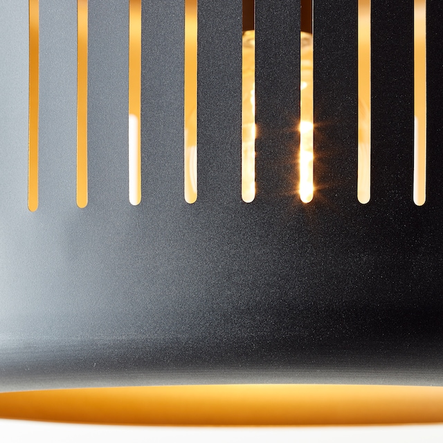Brilliant Pendelleuchte »Tyas«, 1 flammig-flammig, 120 x 38 cm, 1 x E27,  kürzbar, Metall, schwarz/goldfarben | BAUR