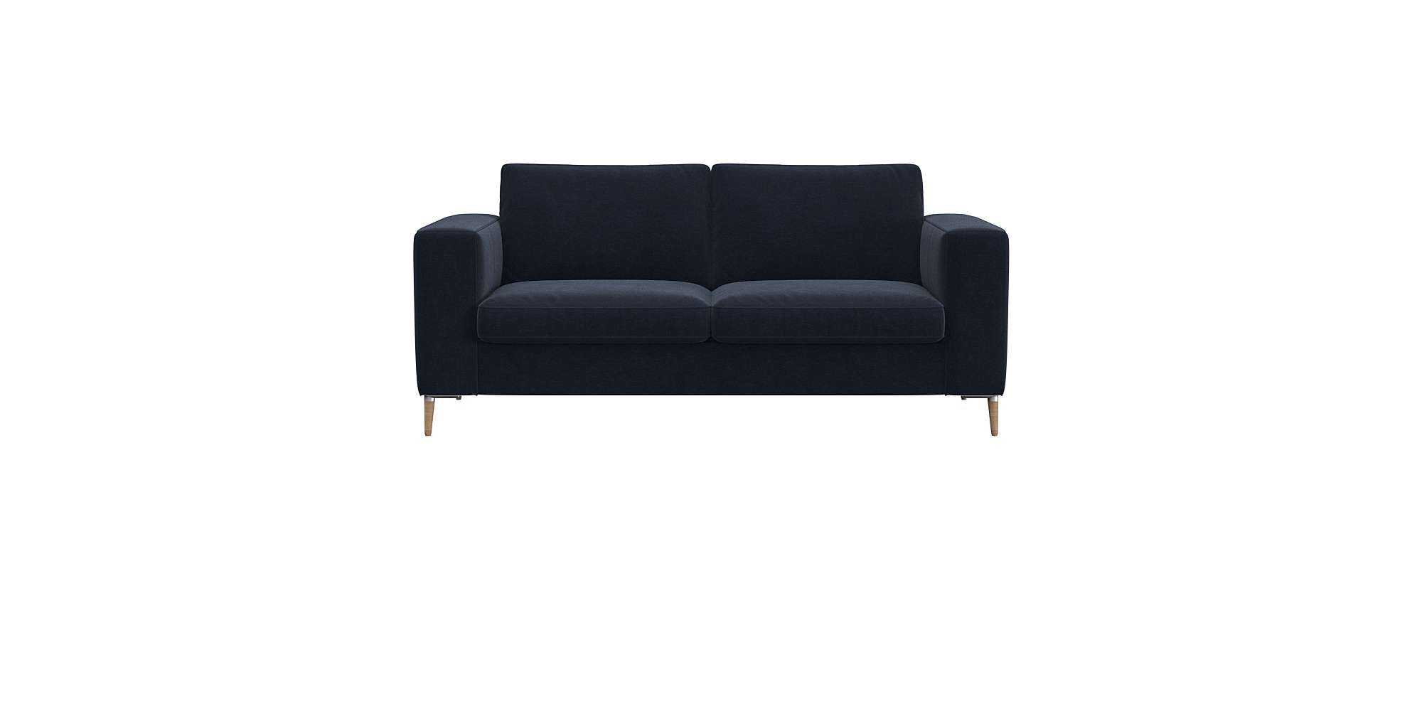 FLEXLUX 2-Sitzer "Fiore Designsofa, bequem und komfortabel durch hochwertigen Sitzaufbau" breite Armlehnen, Kaltschaum, Füße Alu+ Eiche