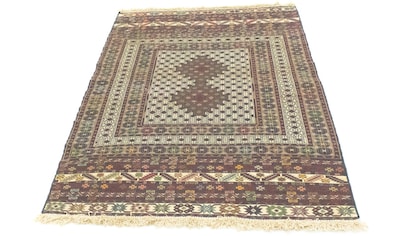 Wollteppich »Kelim Afghan Teppich handgewebt beige«, rechteckig