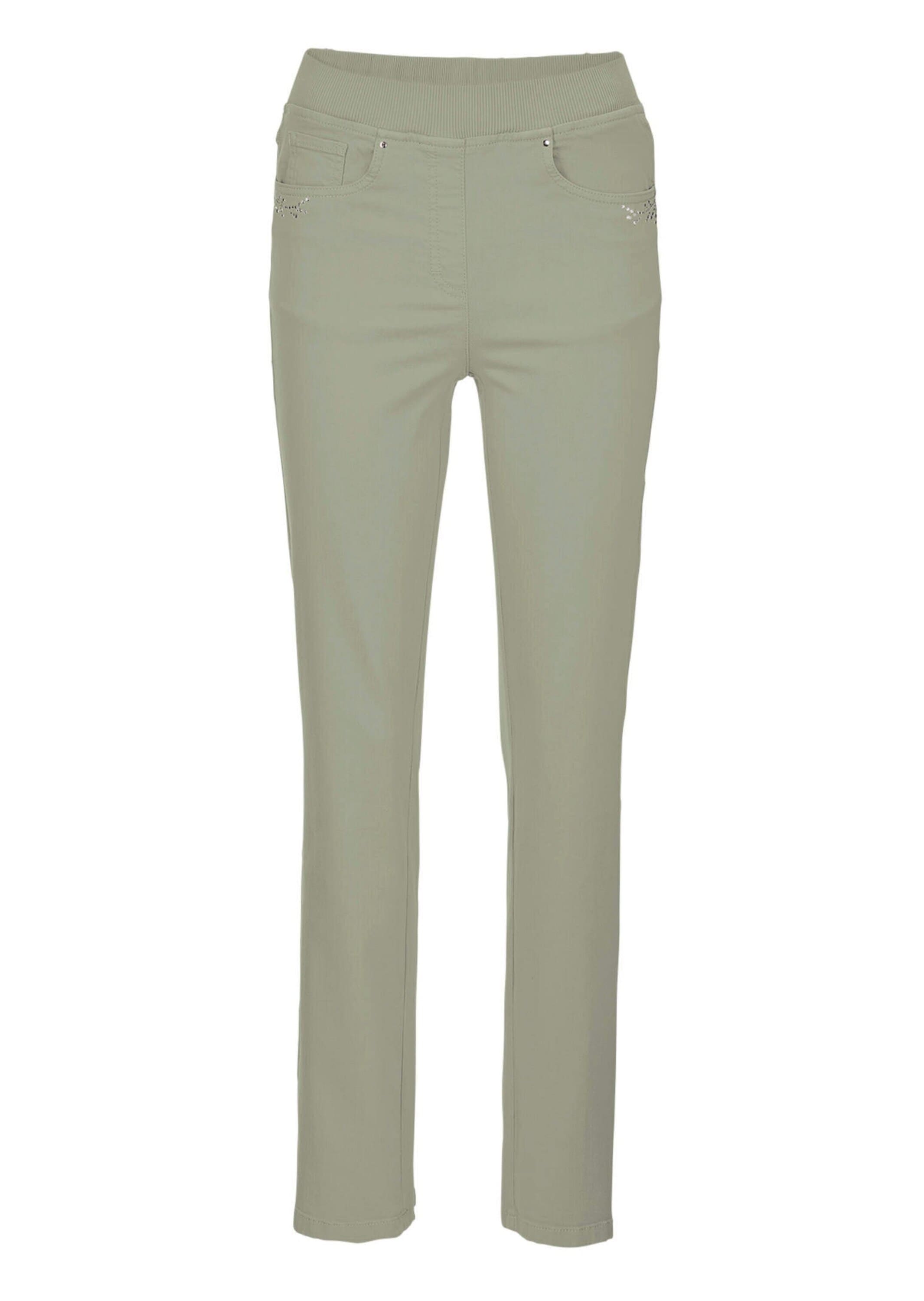 GOLDNER Regular-fit-Jeans "Jeansschlupfhose Louisa" Gesäßtaschen mit Stickerei veredelt