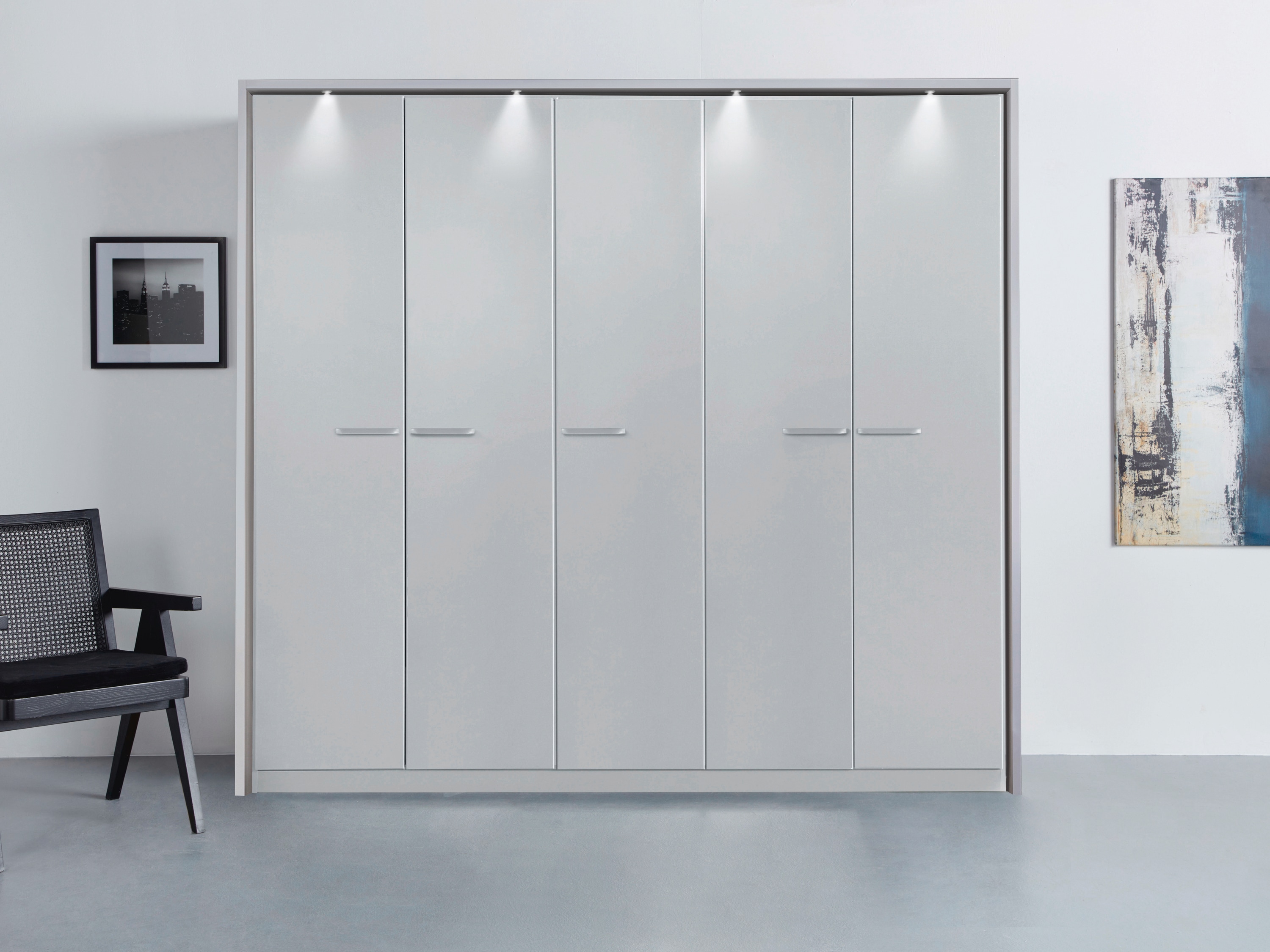 OTTO home "Mehrzweckschrank Aktenschrank Möbel Mietswohnung Schlafzimmer OTELI" erhältlich in Breiten 230/275 cm inkl. Innenschubladen und extra Böden, inkl. Passepartout optional mit Beleuchtung MADE IN GERMANY