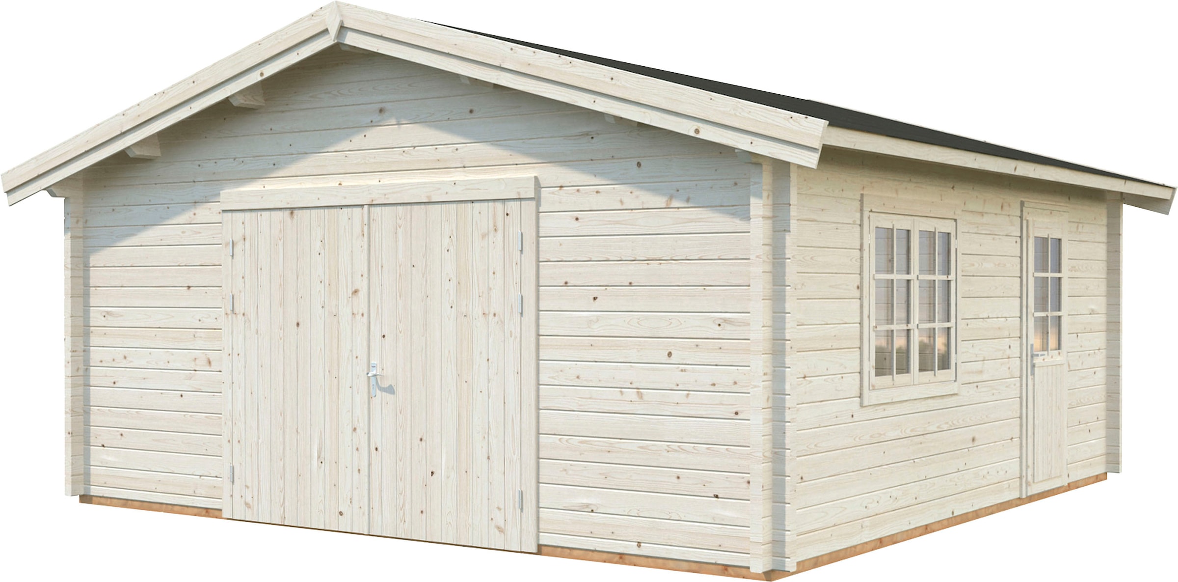 Garage »Roger«, BxTxH: 622x596x312 cm, mit Holztor, naturbelassen