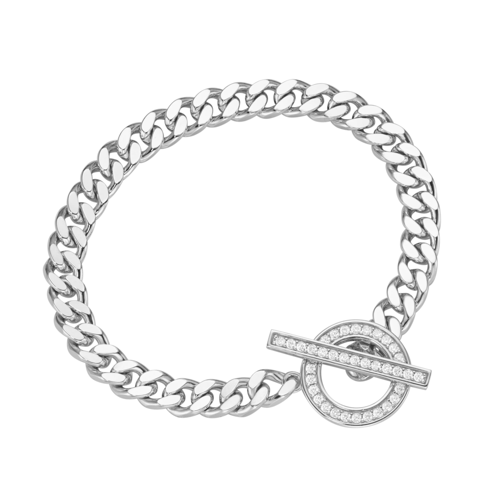 GIORGIO MARTELLO MILANO Armband »Panzerkette, Schließe mit Zirkonia, Silber  925« online bestellen | BAUR | Silberarmbänder