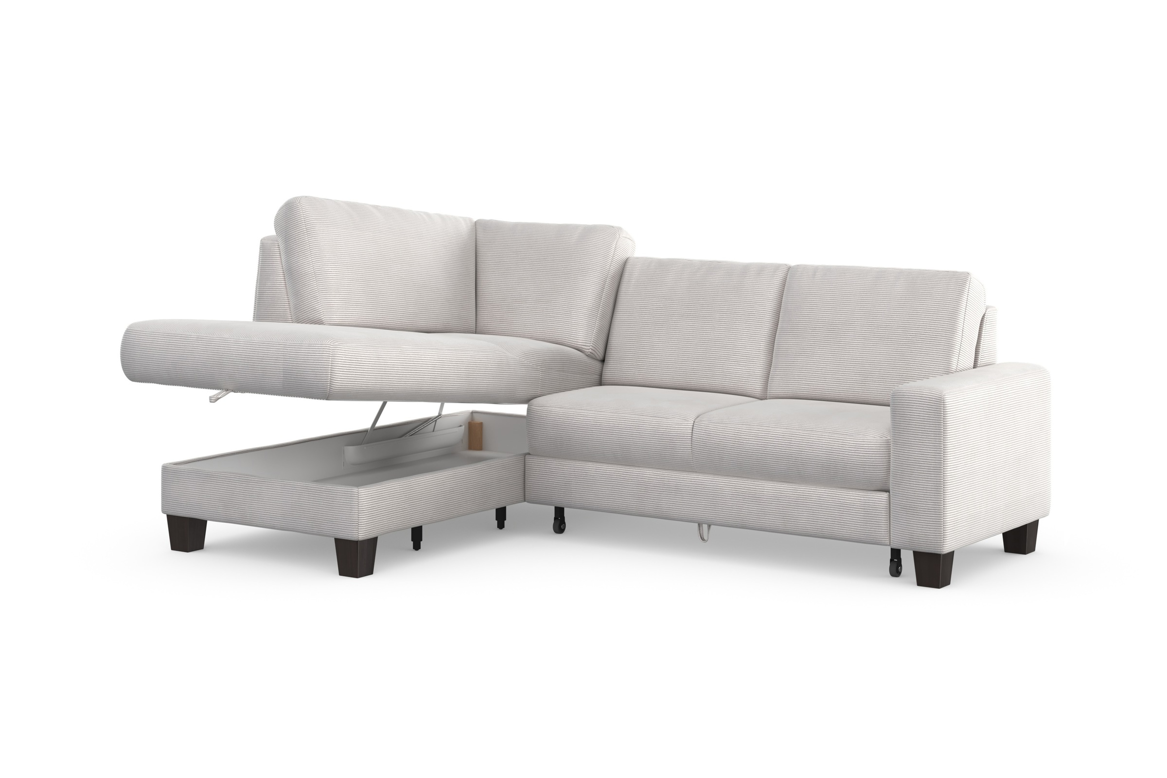 Home affaire Ecksofa »Summer L-Form«, mit Ottomane, mit oder ohne Bettfunktion und Bettkasten, Cord-Bezug